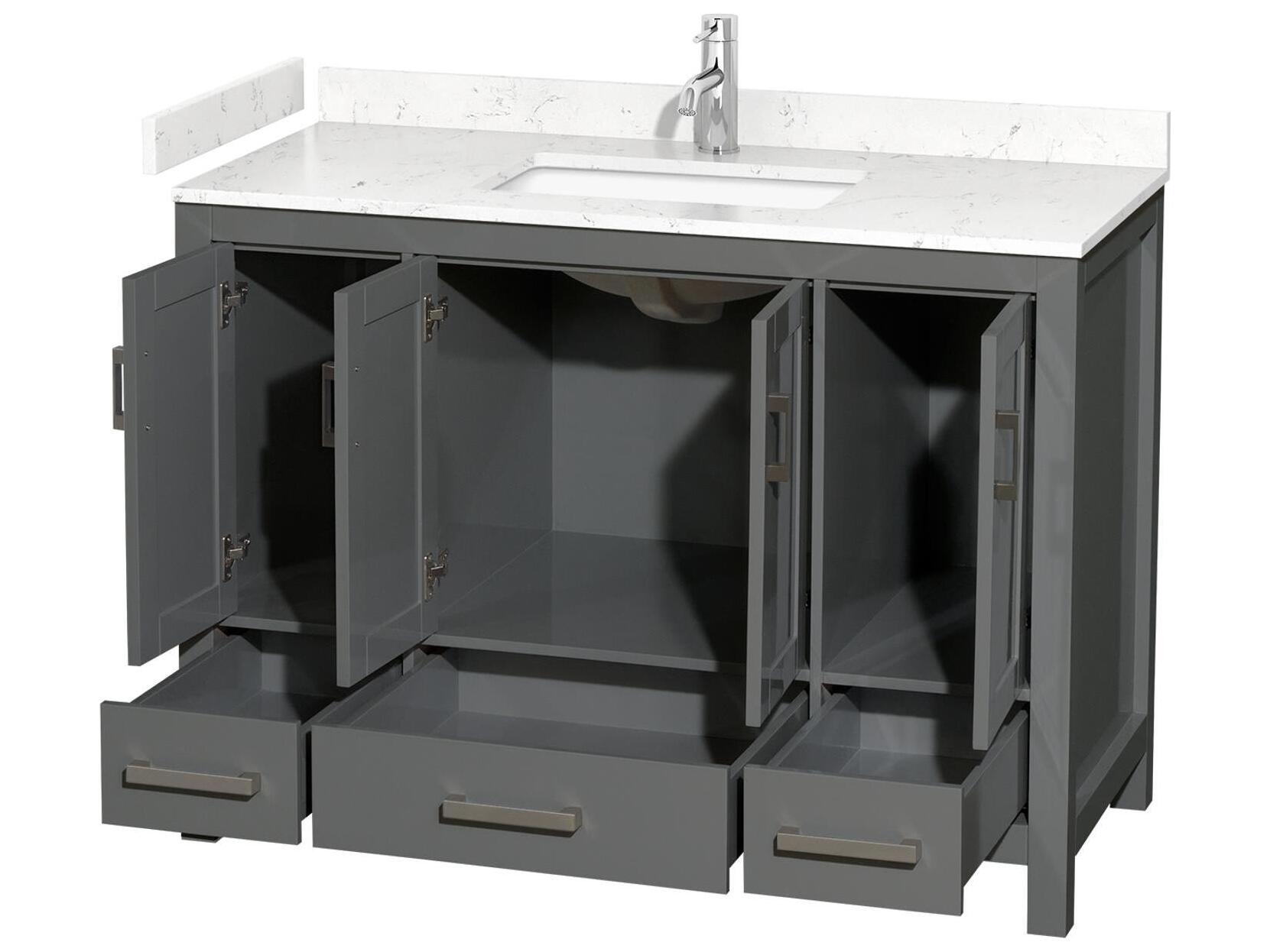 Wyndham Collection Sheffield 48" Dark Gray Vanity