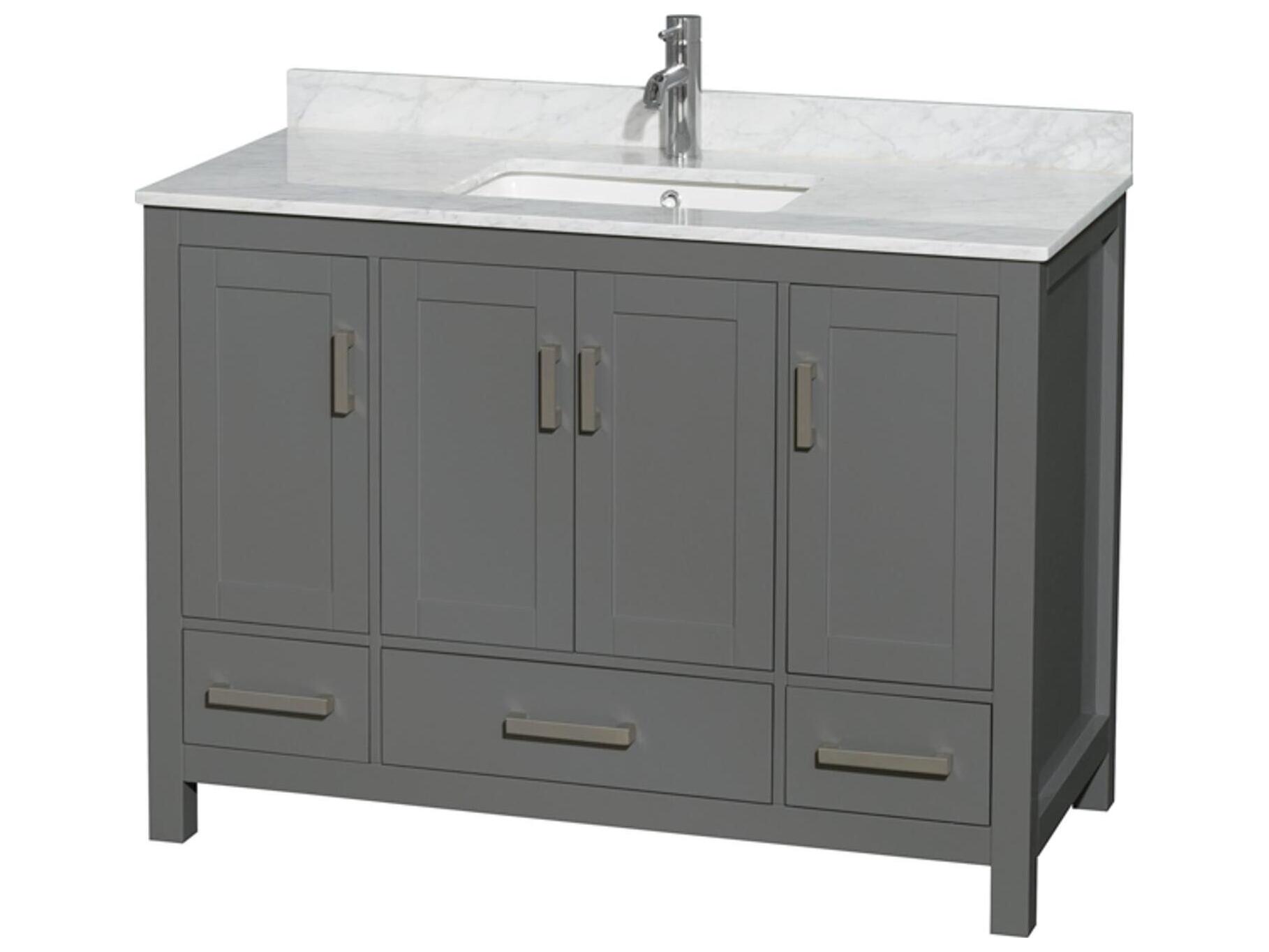 Wyndham Collection Sheffield 48" Dark Gray Vanity