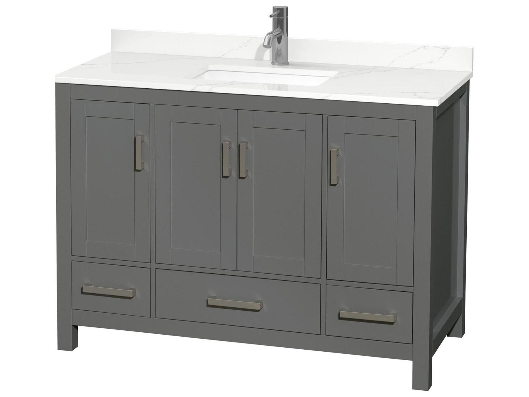 Wyndham Collection Sheffield 48" Dark Gray Vanity