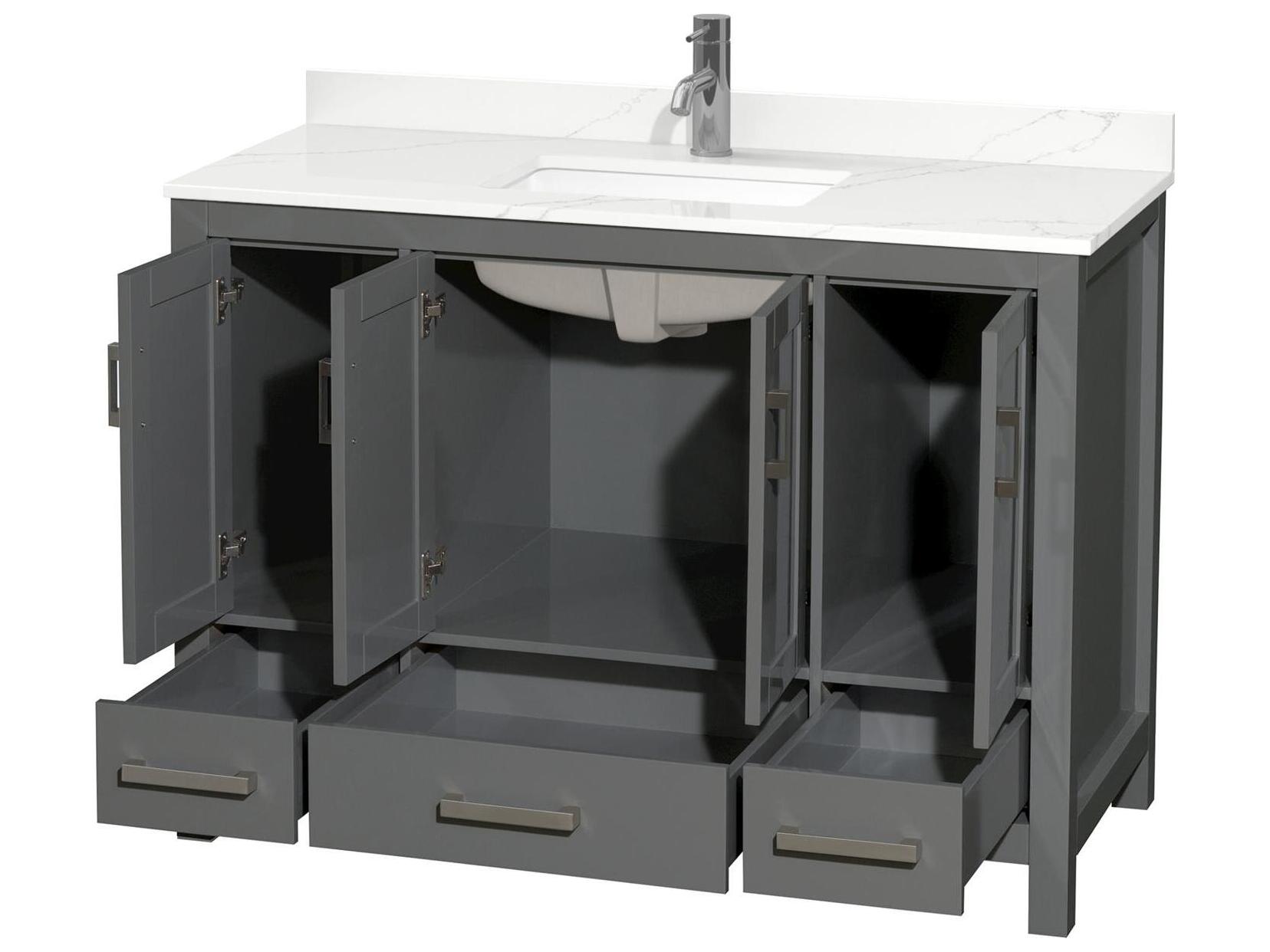 Wyndham Collection Sheffield 48" Dark Gray Vanity