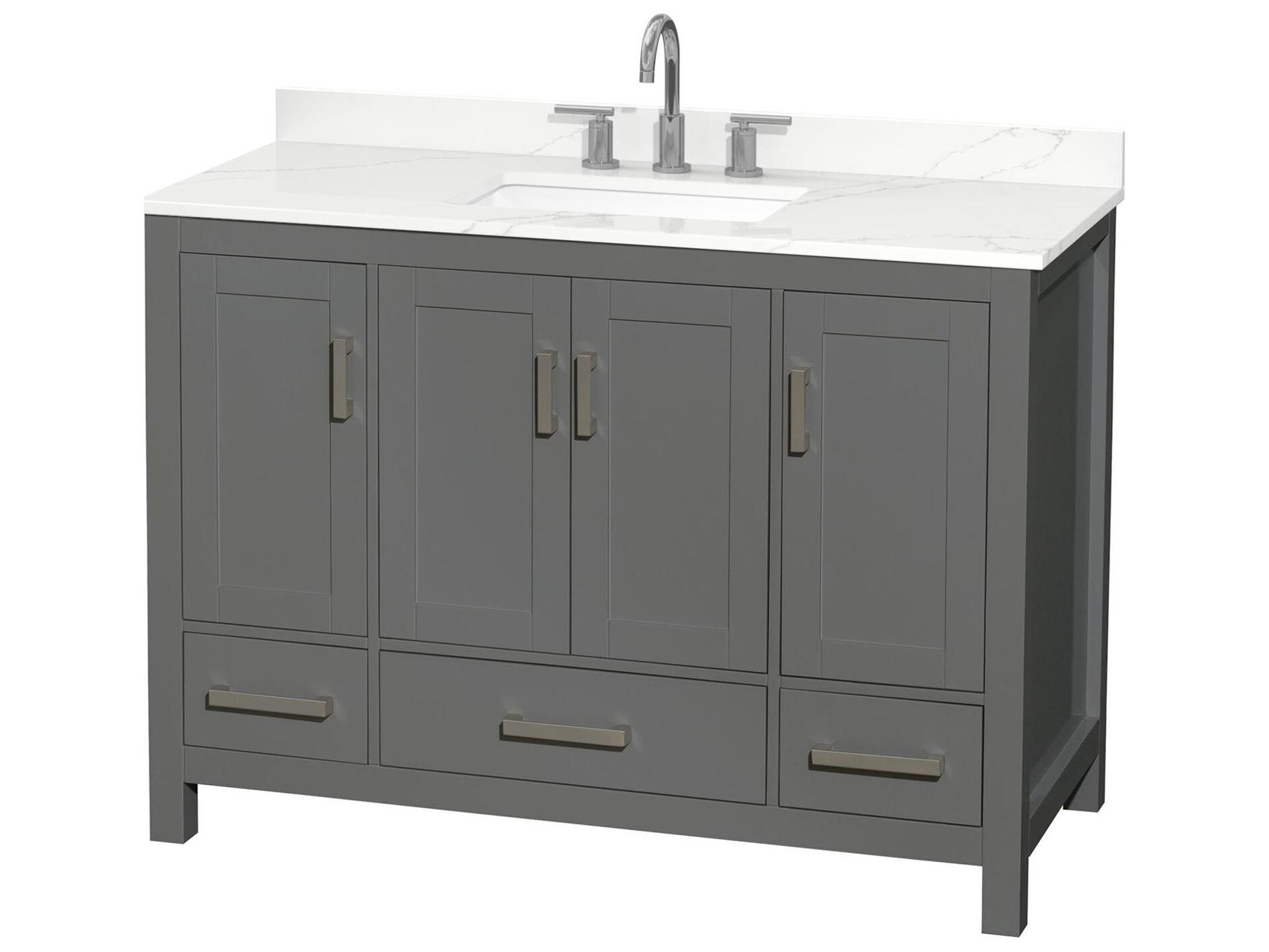 Wyndham Collection Sheffield 48" Dark Gray Vanity