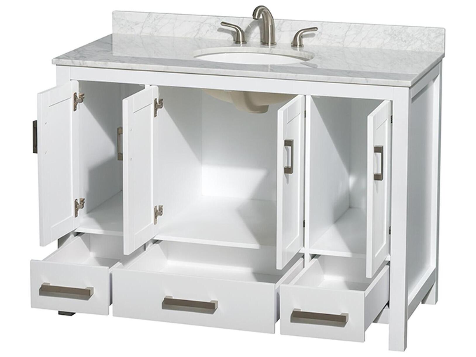 Wyndham Collection Sheffield 48" White Vanity