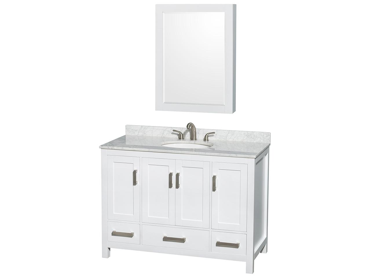 Wyndham Collection Sheffield 48" White Vanity