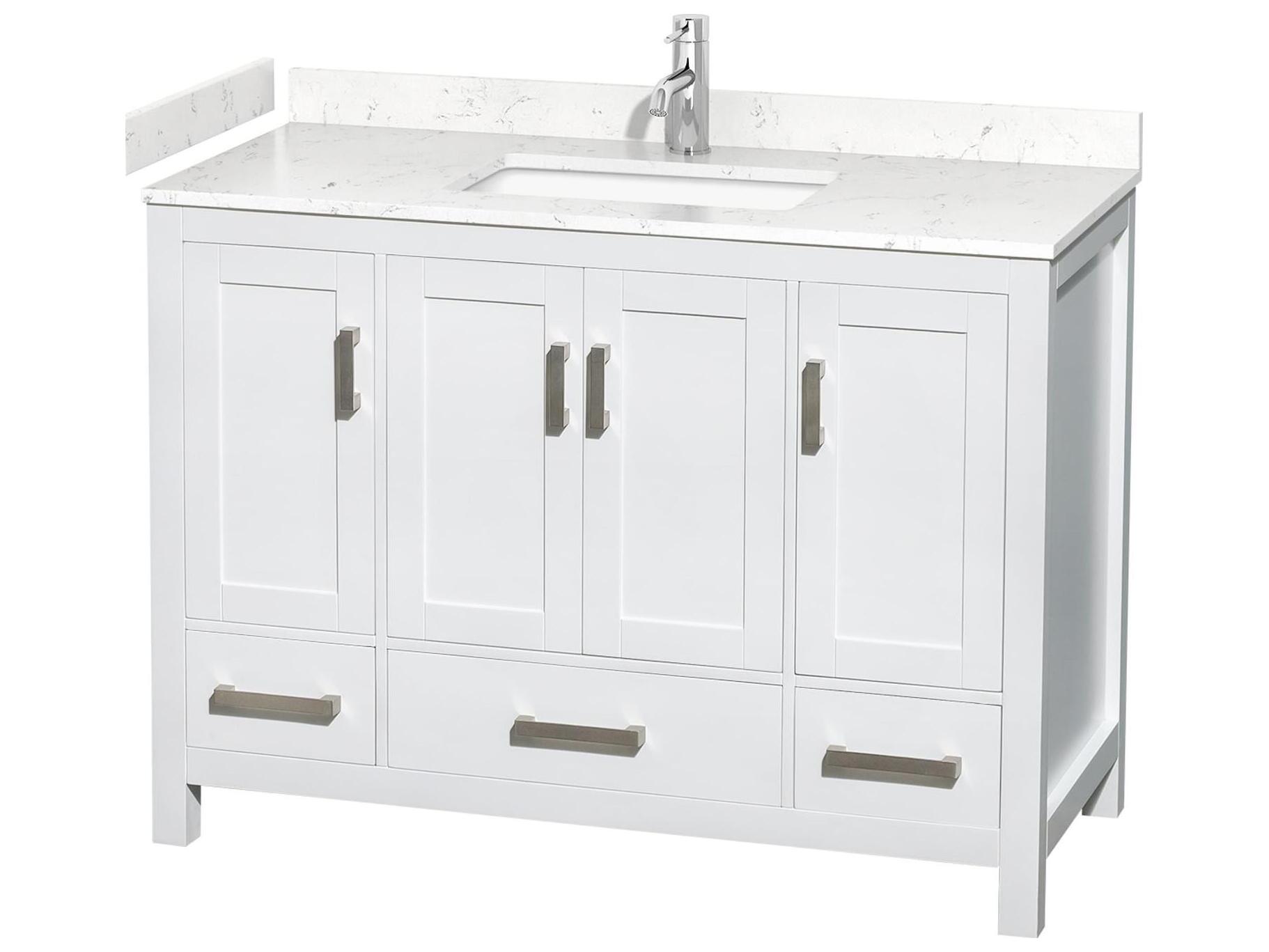 Wyndham Collection Sheffield 48" White Vanity