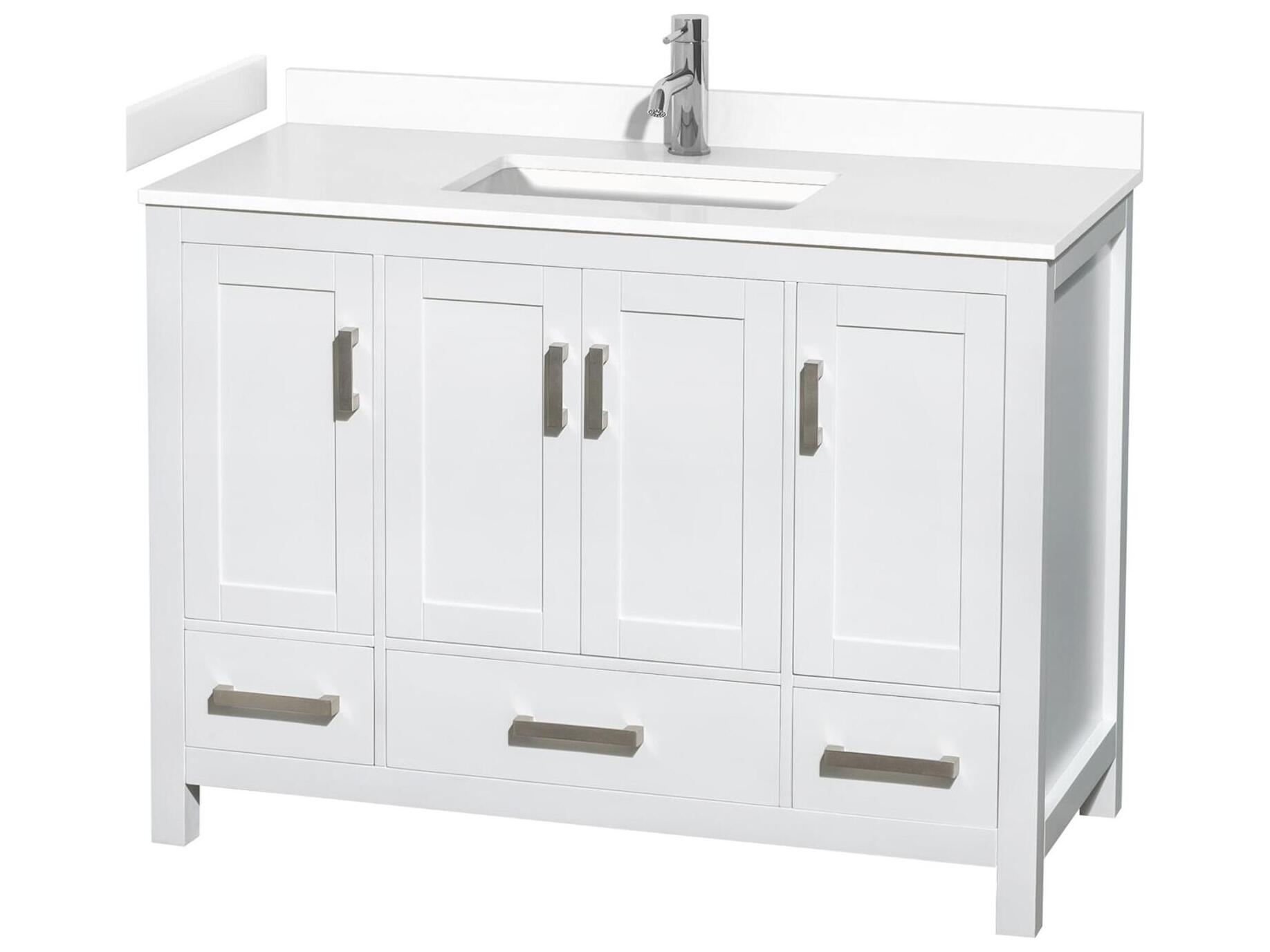 Wyndham Collection Sheffield 48" White Vanity