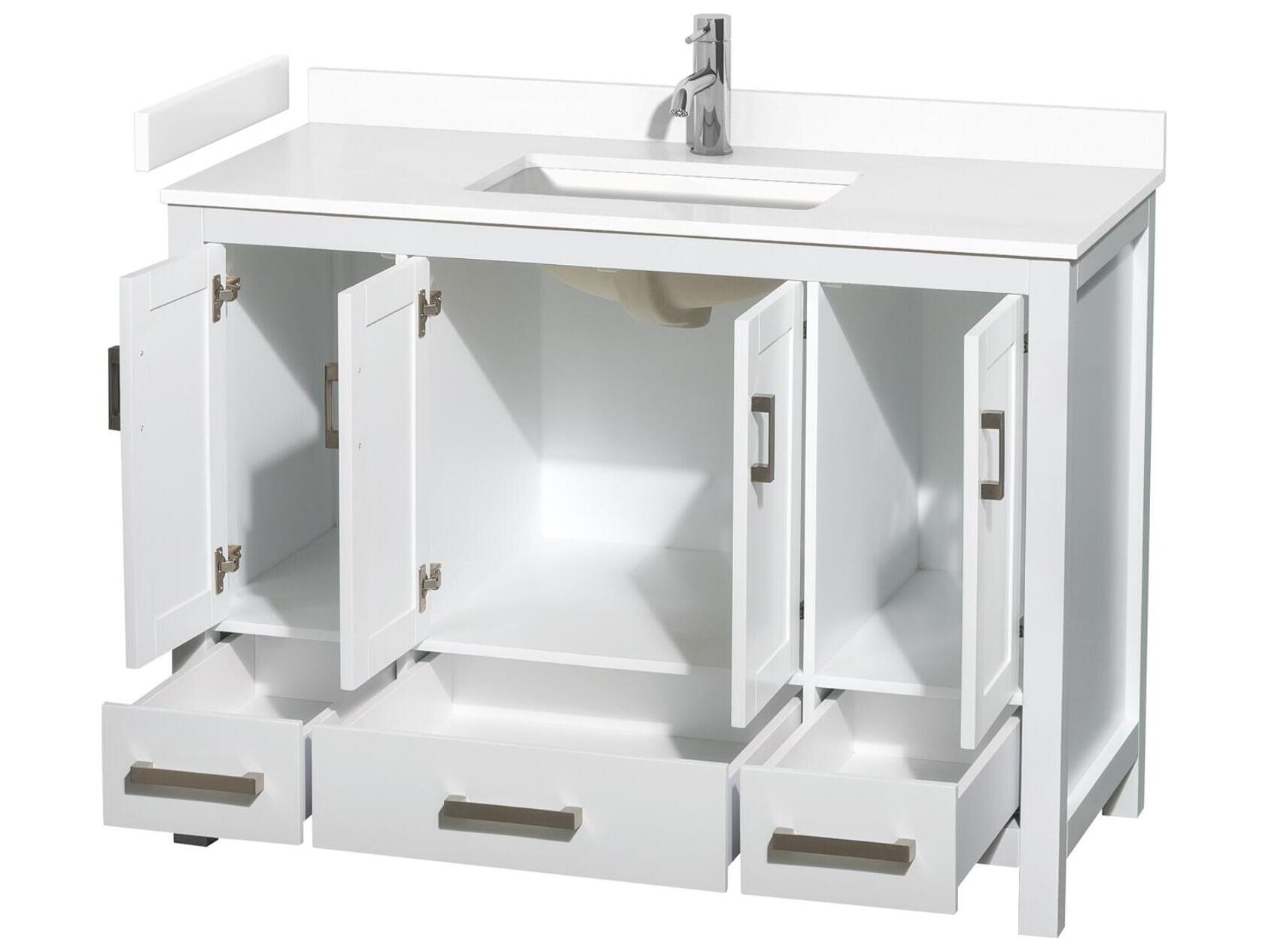 Wyndham Collection Sheffield 48" White Vanity