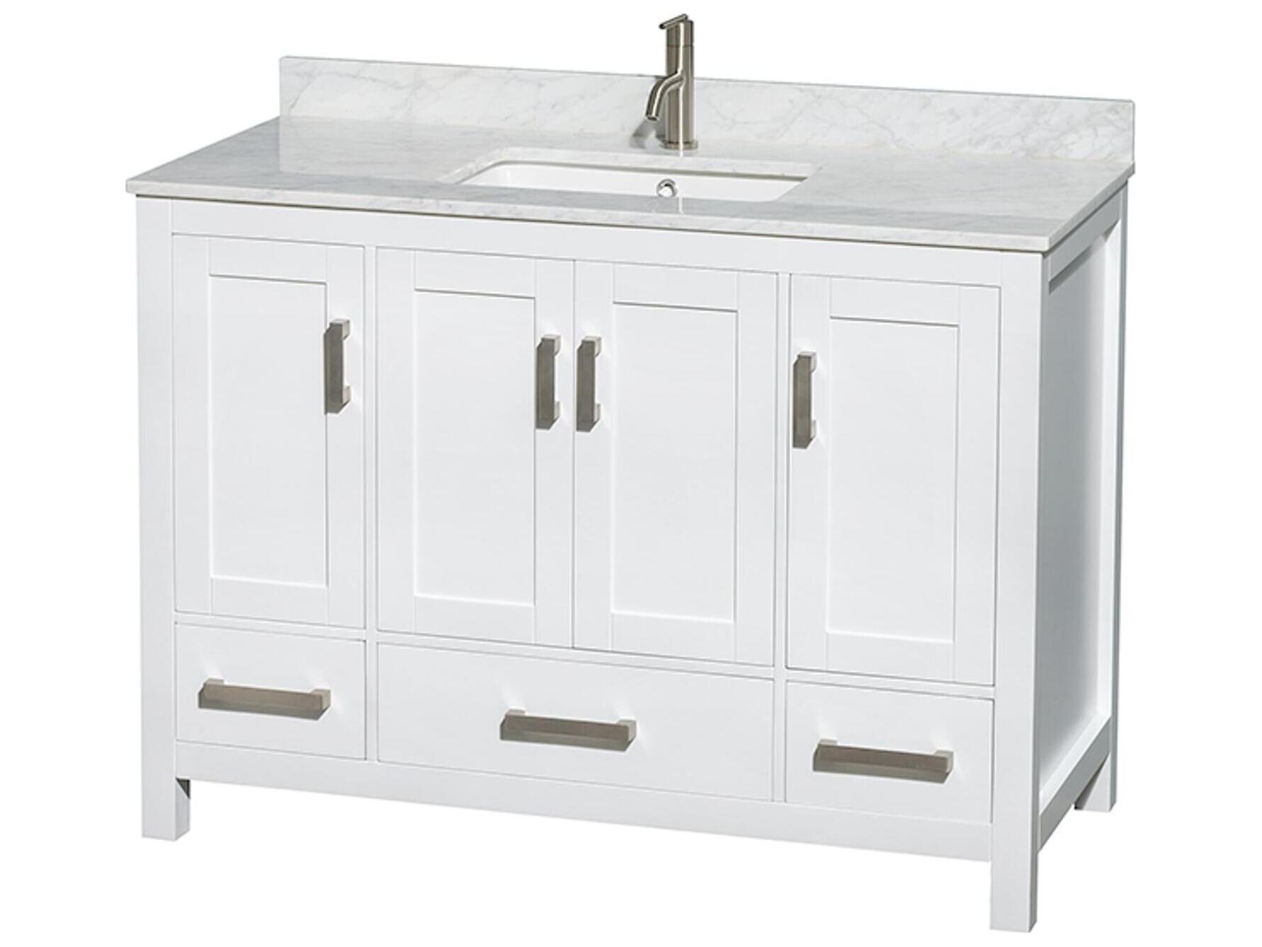 Wyndham Collection Sheffield 48" White Vanity