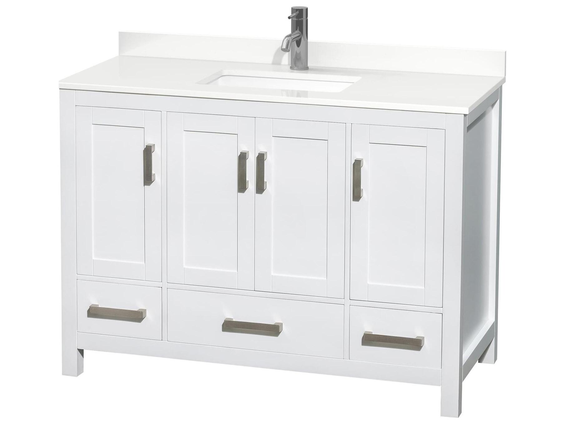 Wyndham Collection Sheffield 48" White Vanity