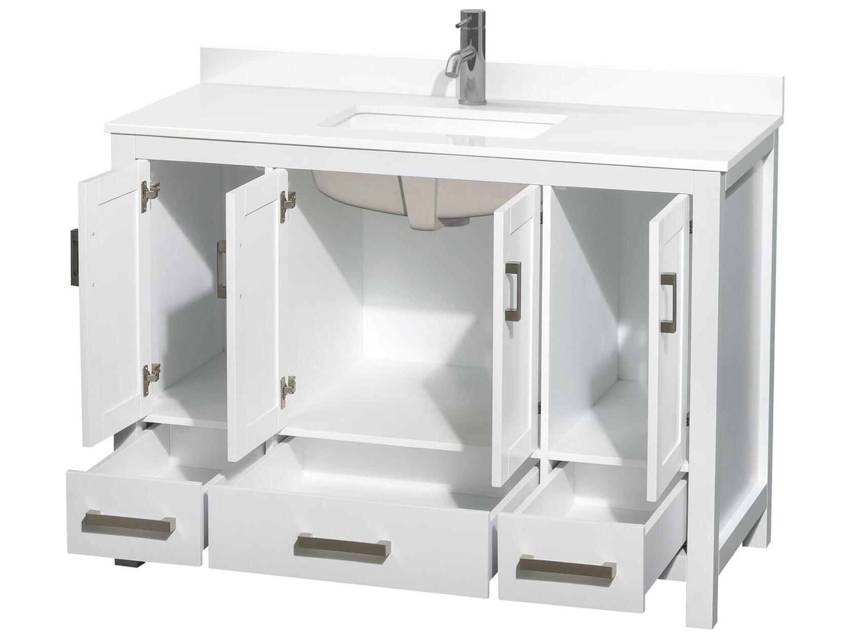 Wyndham Collection Sheffield 48" White Vanity