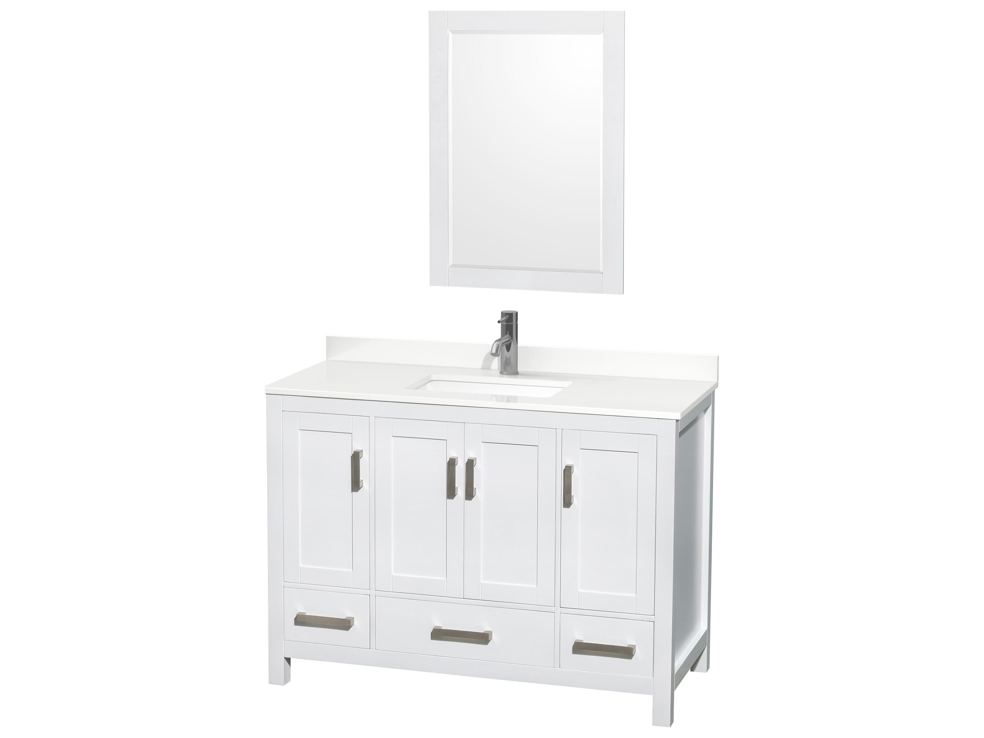 Wyndham Collection Sheffield 48" White Vanity