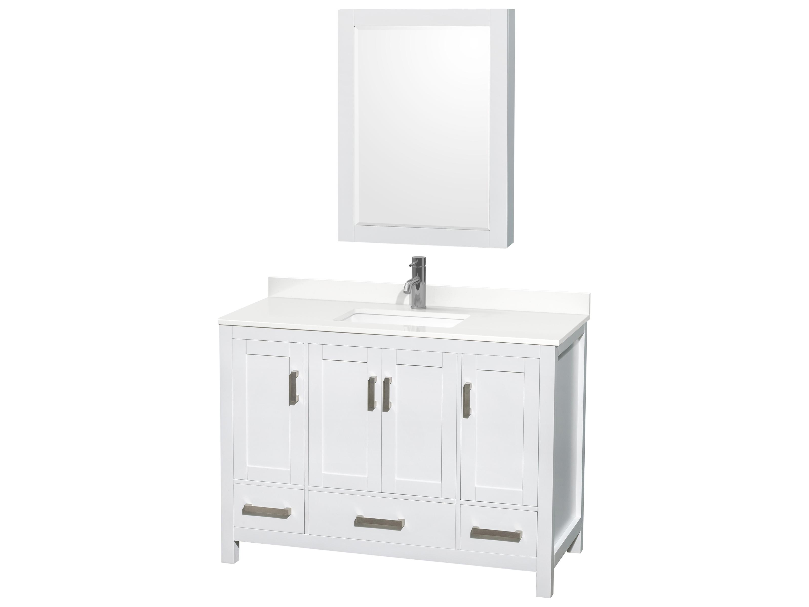 Wyndham Collection Sheffield 48" White Vanity