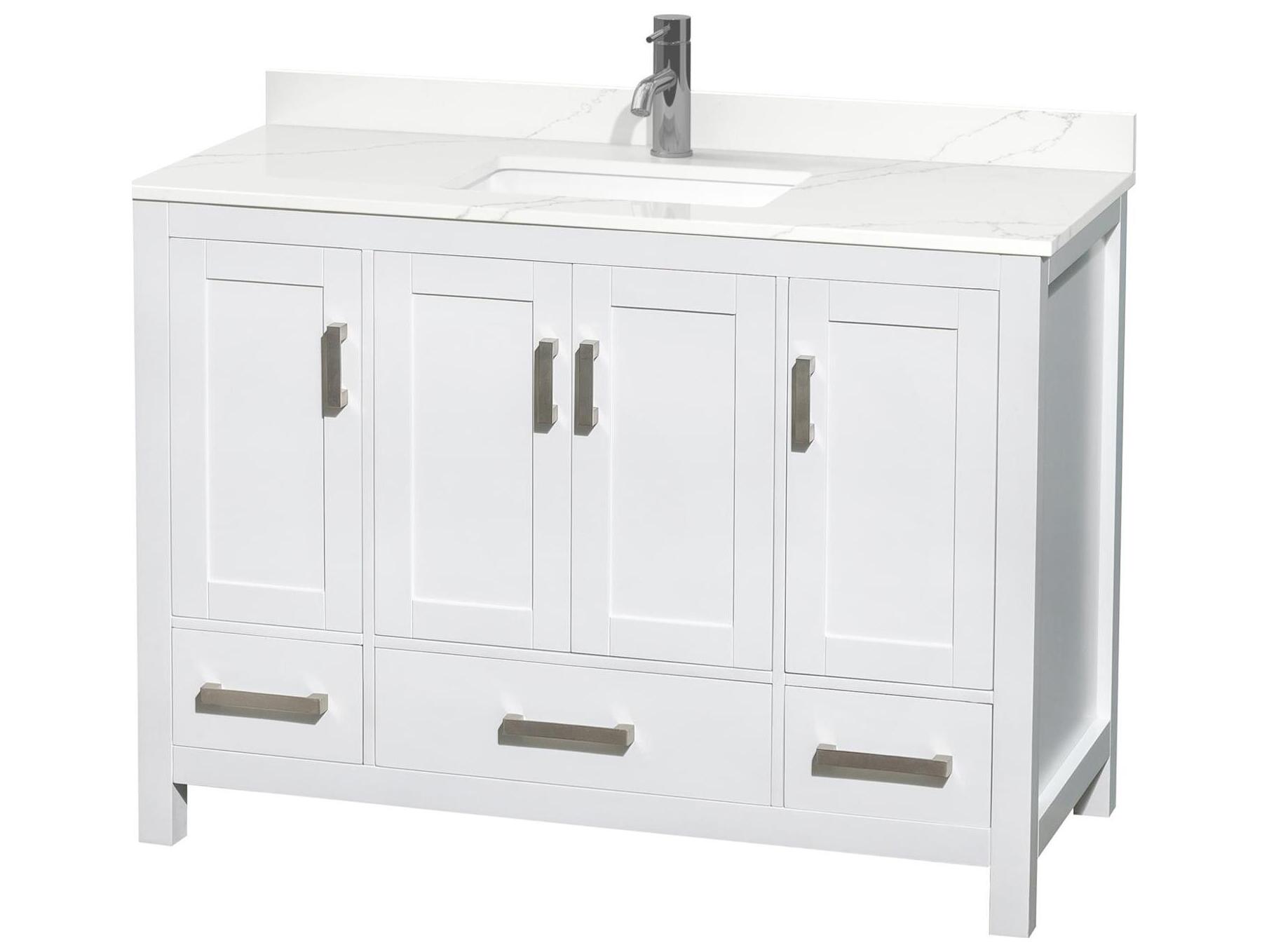 Wyndham Collection Sheffield 48" White Vanity