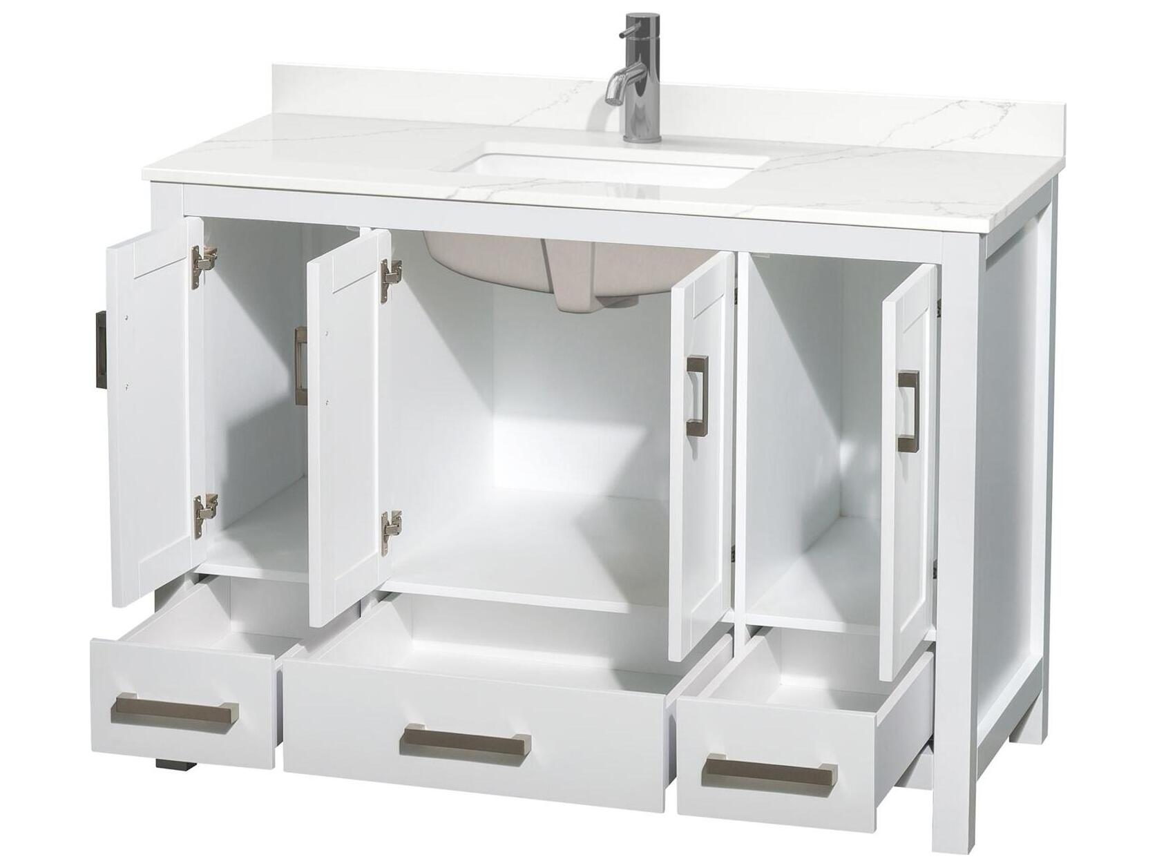 Wyndham Collection Sheffield 48" White Vanity