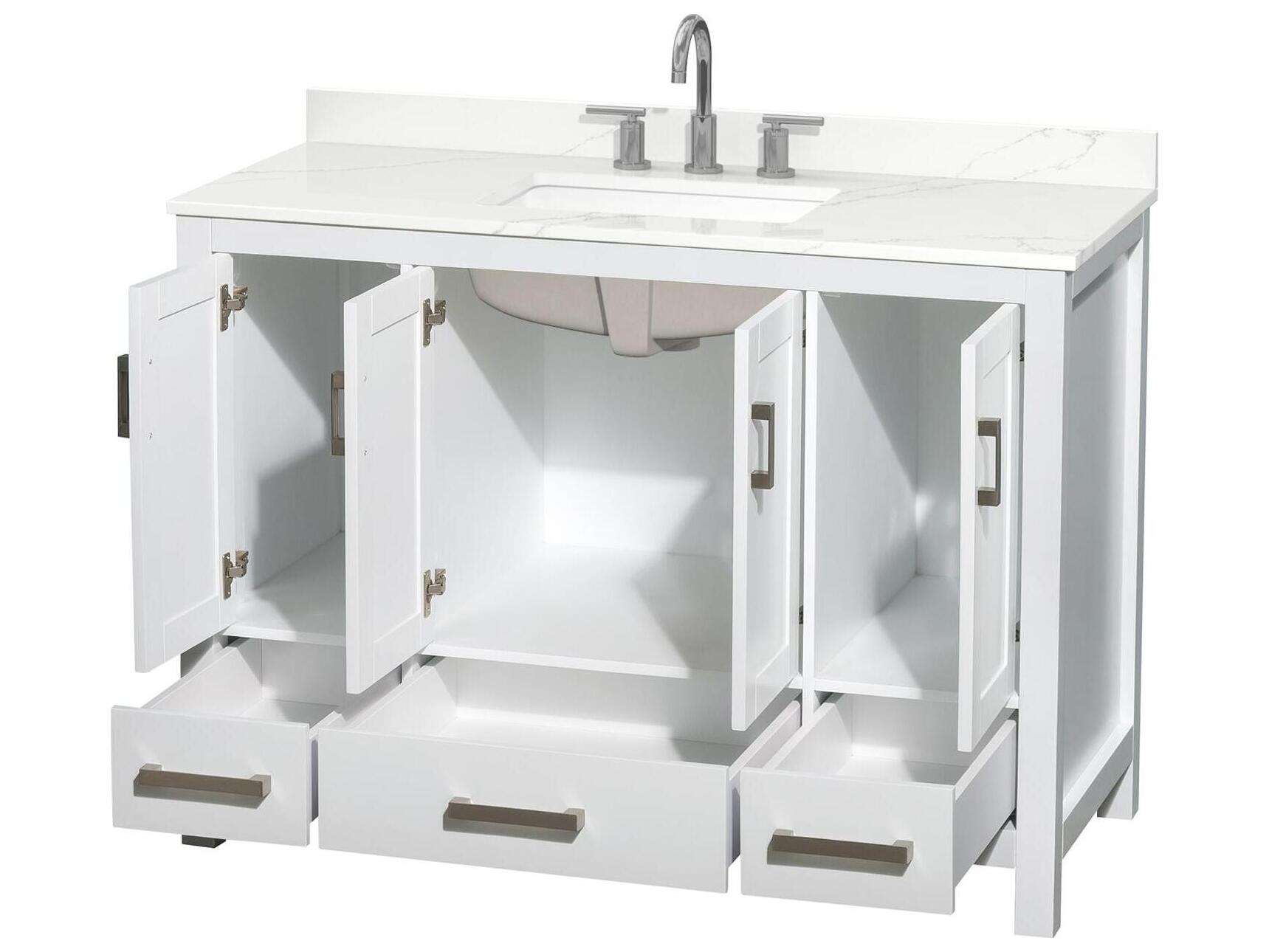 Wyndham Collection Sheffield 48" White Vanity