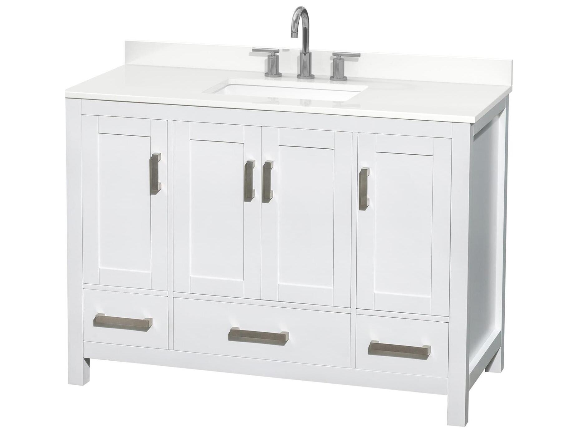Wyndham Collection Sheffield 48" White Vanity