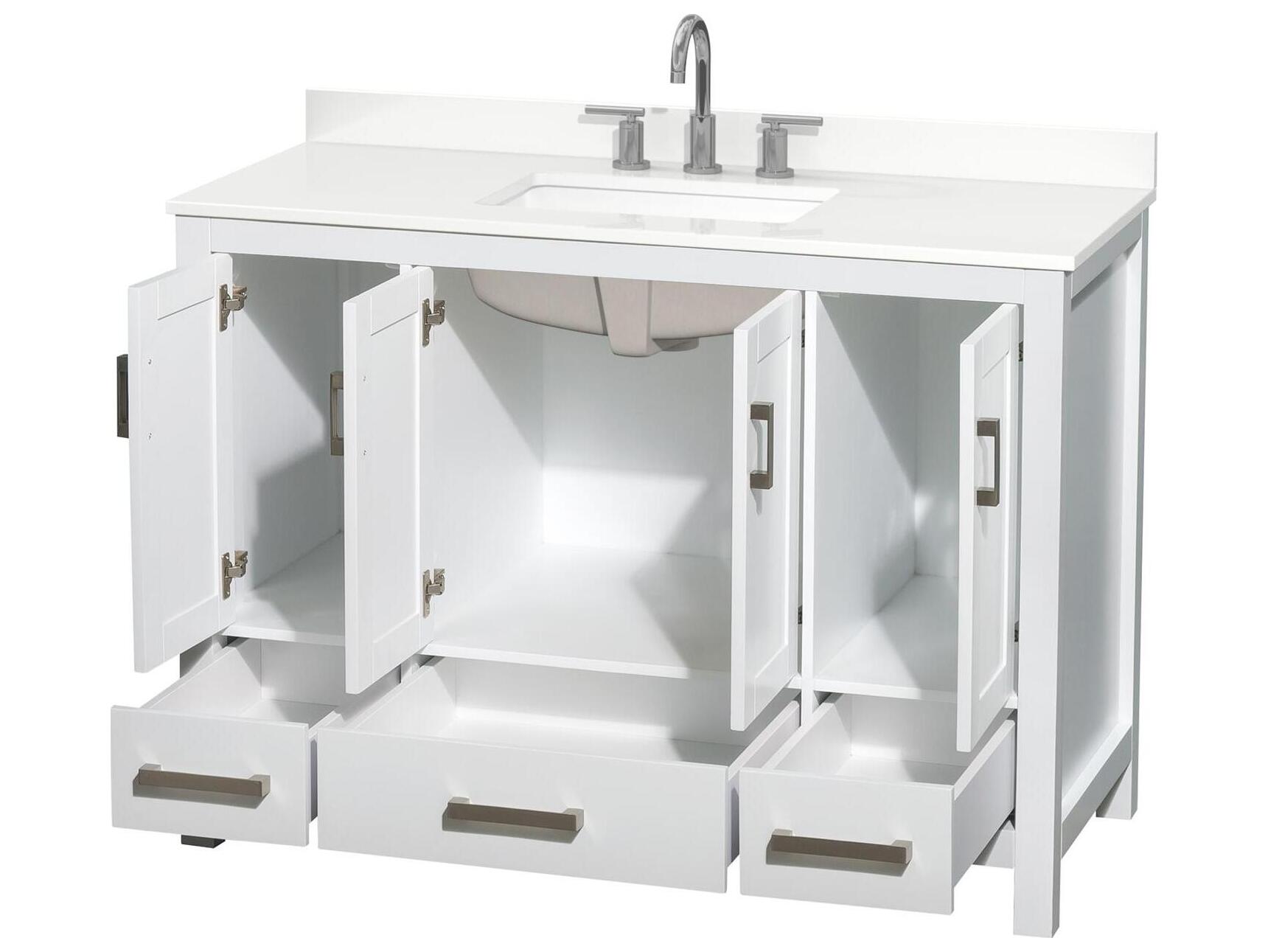 Wyndham Collection Sheffield 48" White Vanity