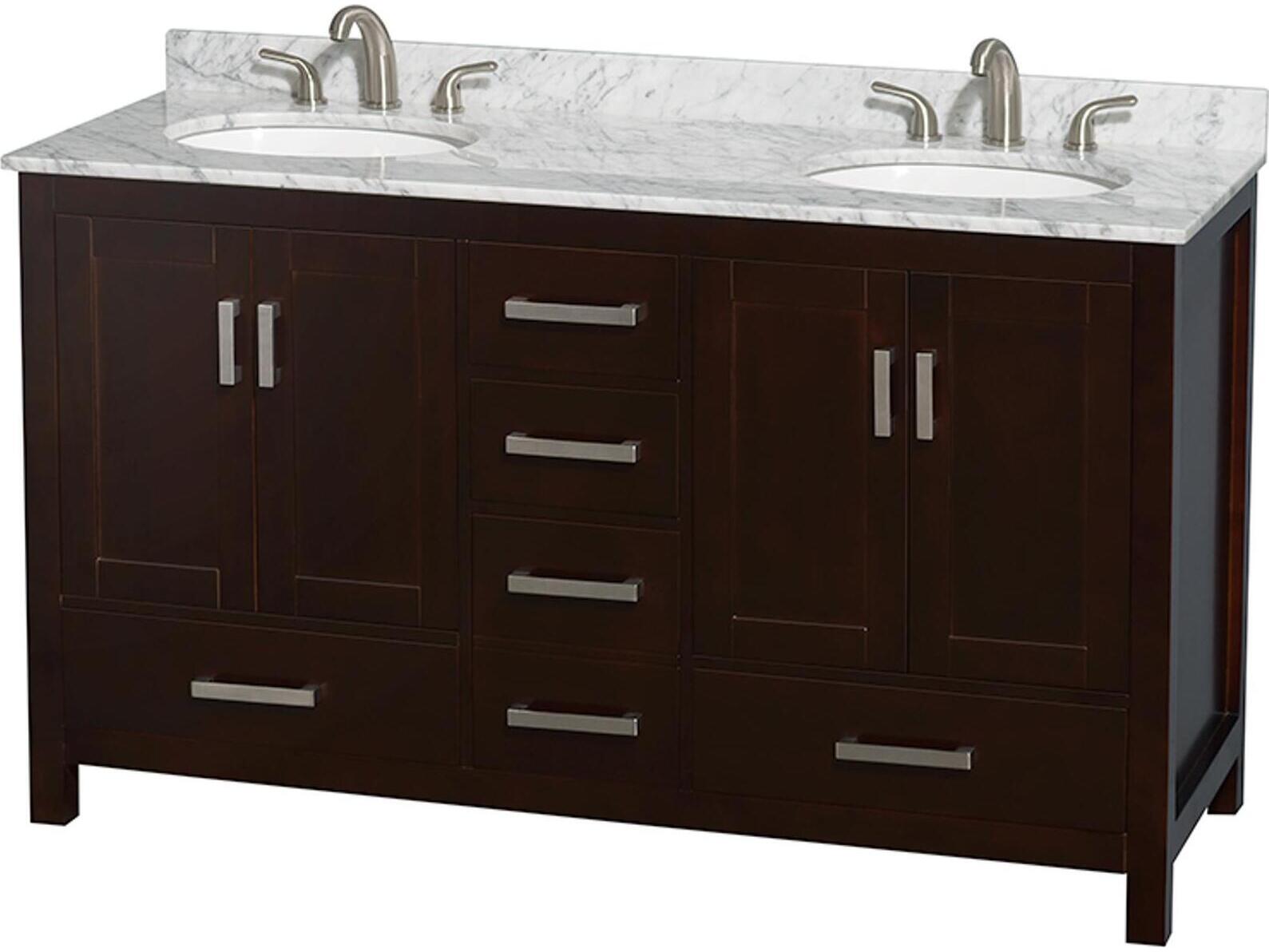Wyndham Collection Sheffield 60" Espresso Vanity