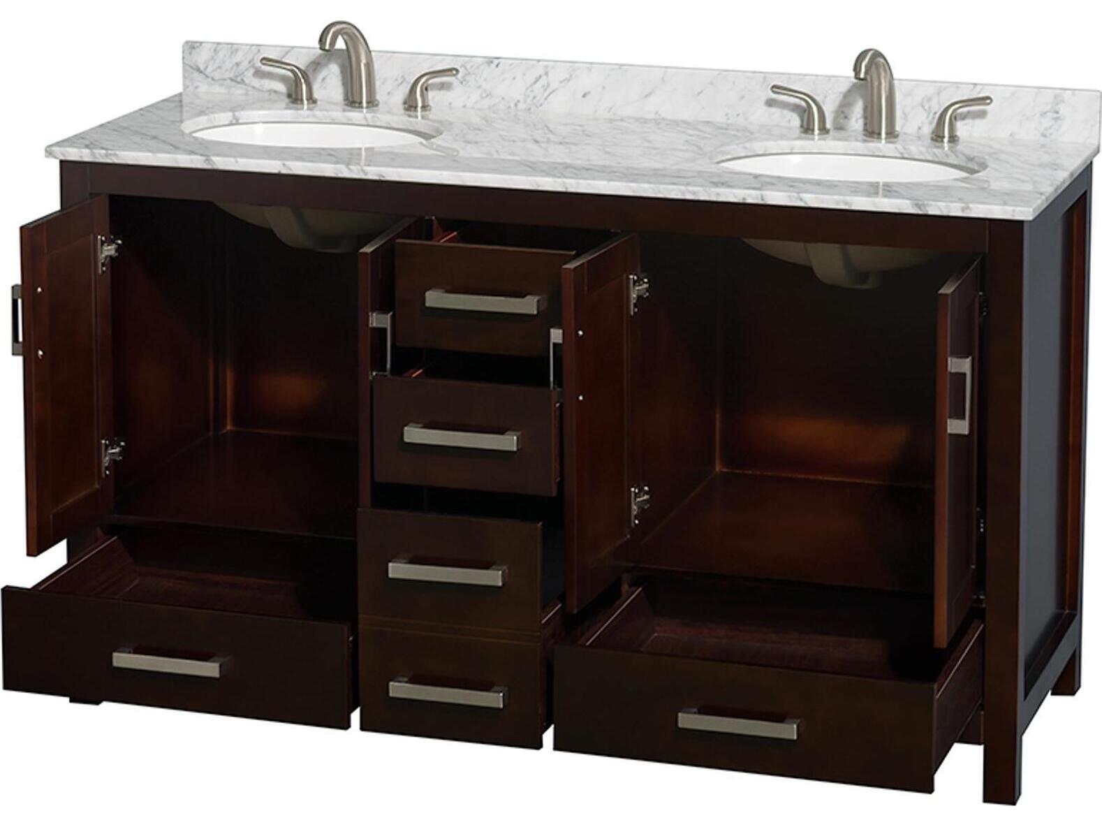 Wyndham Collection Sheffield 60" Espresso Vanity