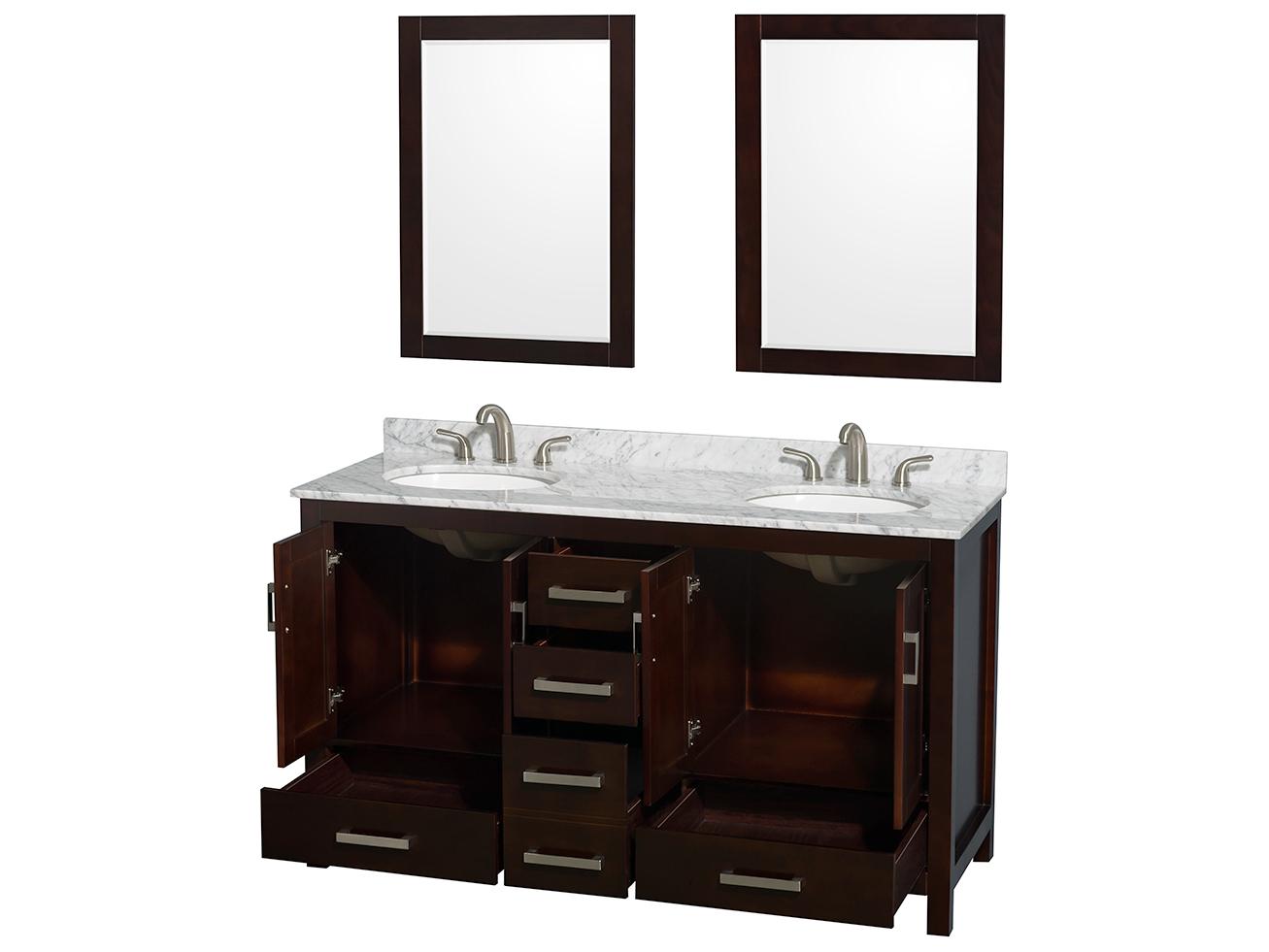 Wyndham Collection Sheffield 60" Espresso Vanity