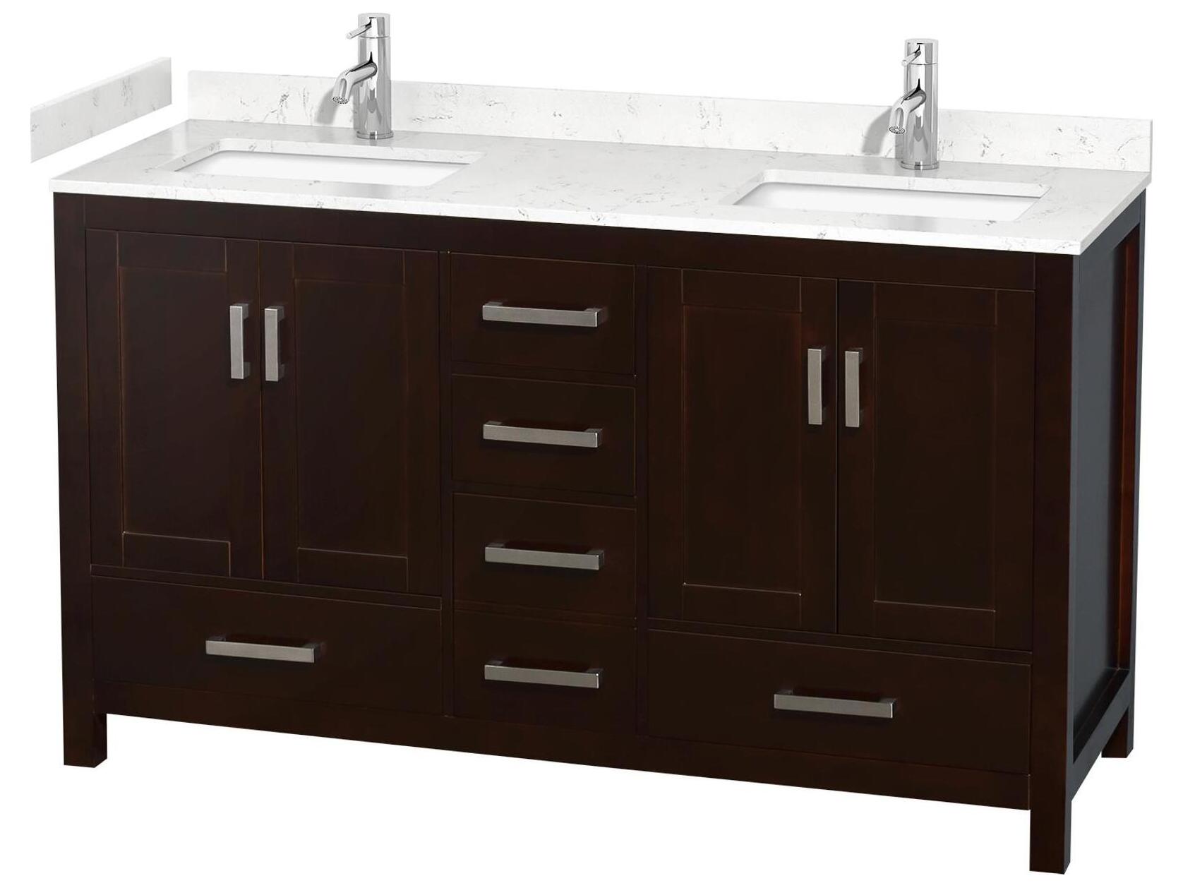 Wyndham Collection Sheffield 60" Espresso Vanity