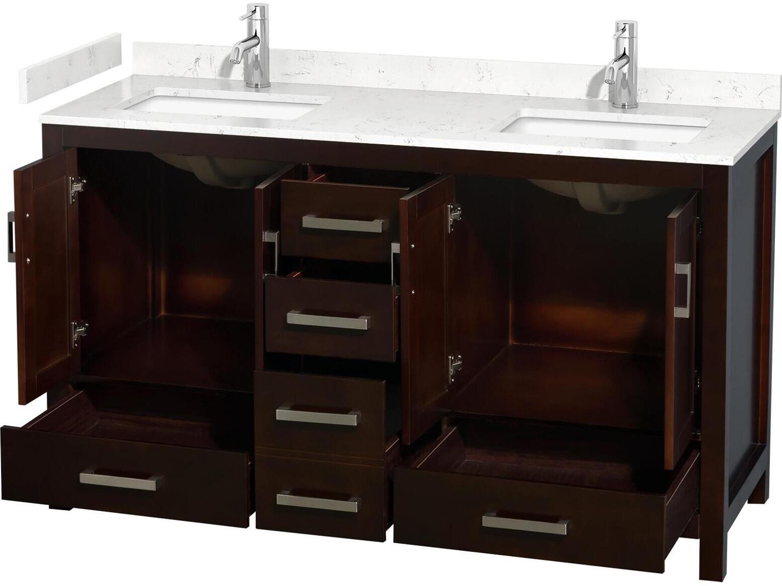 Wyndham Collection Sheffield 60" Espresso Vanity