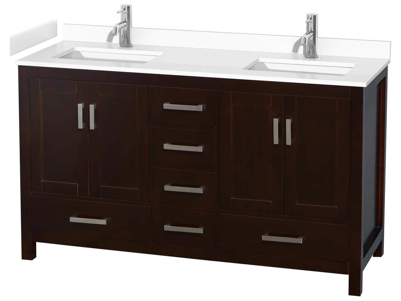 Wyndham Collection Sheffield 60" Espresso Vanity
