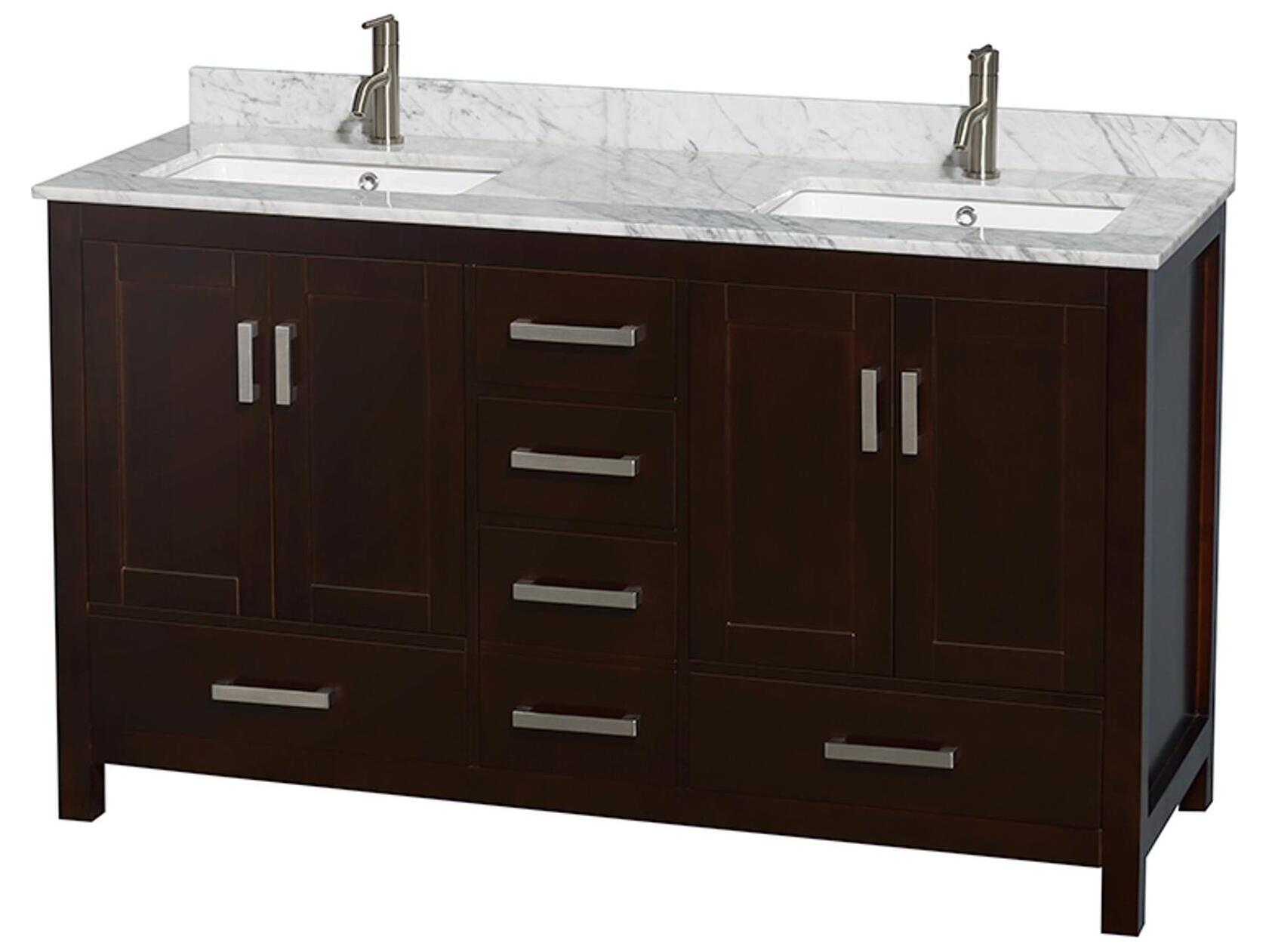 Wyndham Collection Sheffield 60" Espresso Vanity