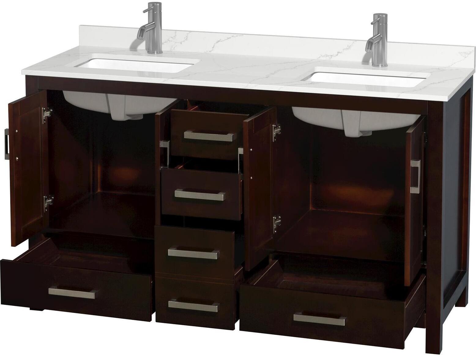 Wyndham Collection Sheffield 60" Espresso Vanity
