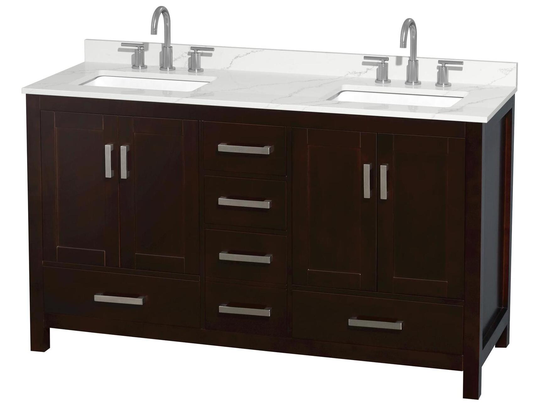 Wyndham Collection Sheffield 60" Espresso Vanity