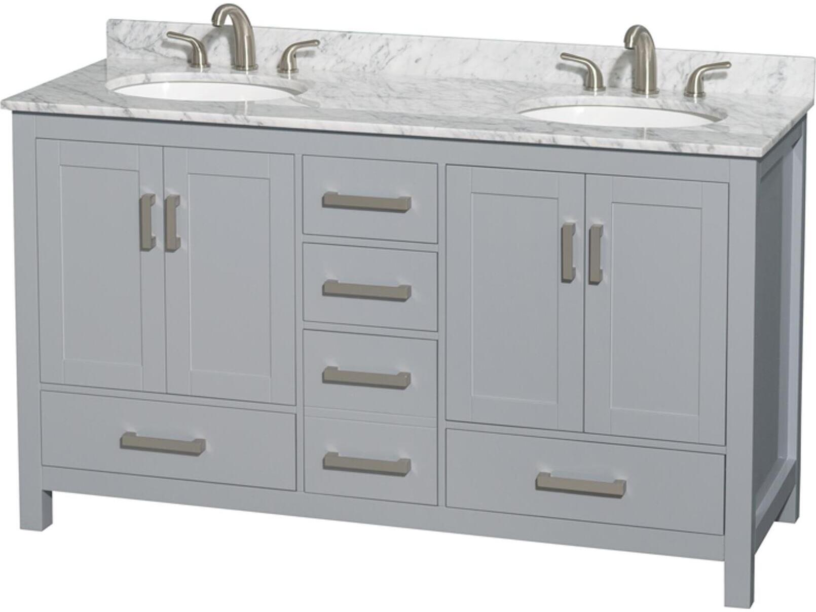 Wyndham Collection Sheffield 60" Gray Vanity