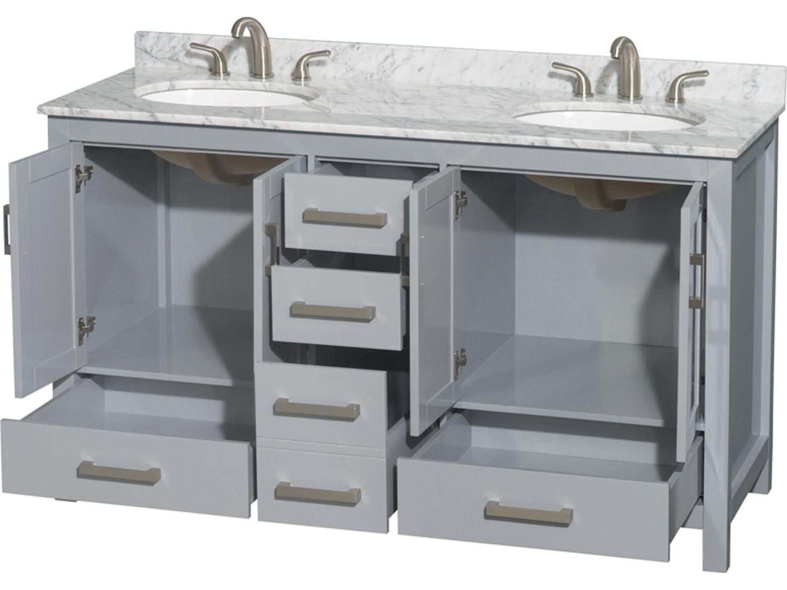 Wyndham Collection Sheffield 60" Gray Vanity