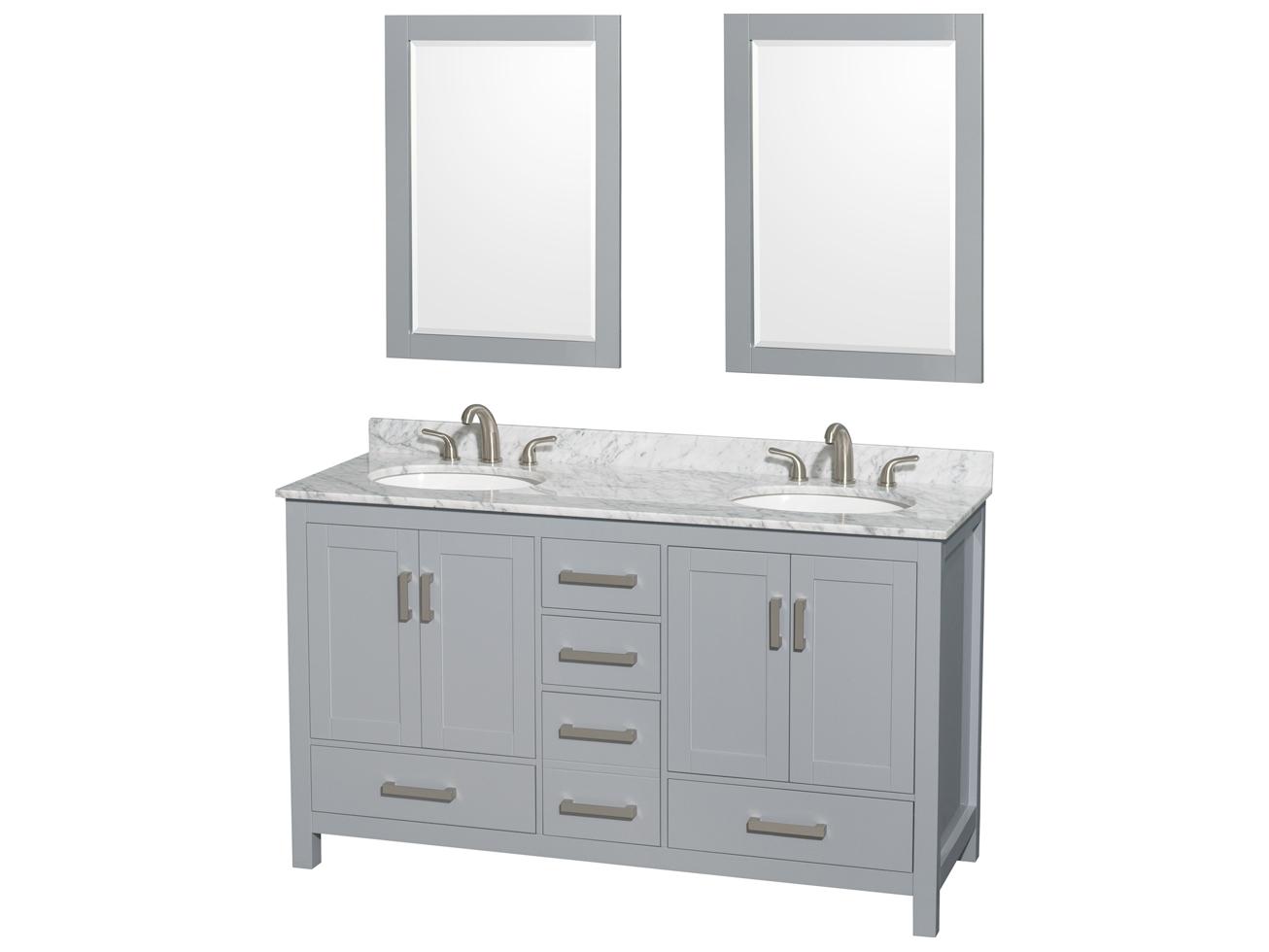 Wyndham Collection Sheffield 60" Gray Vanity