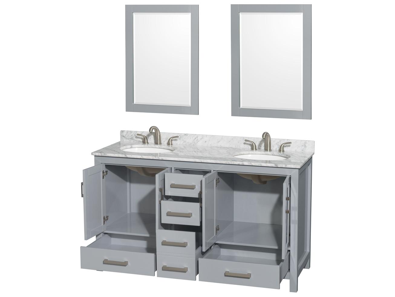 Wyndham Collection Sheffield 60" Gray Vanity