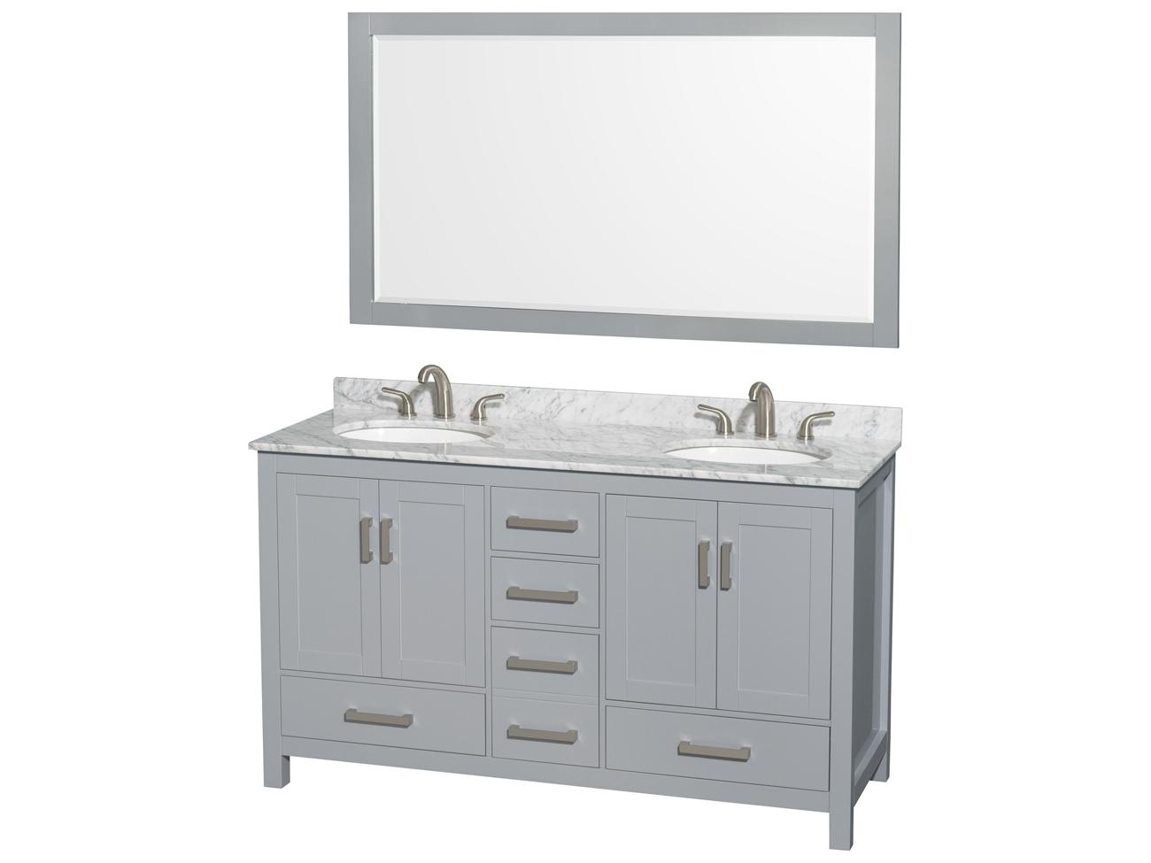 Wyndham Collection Sheffield 60" Gray Vanity