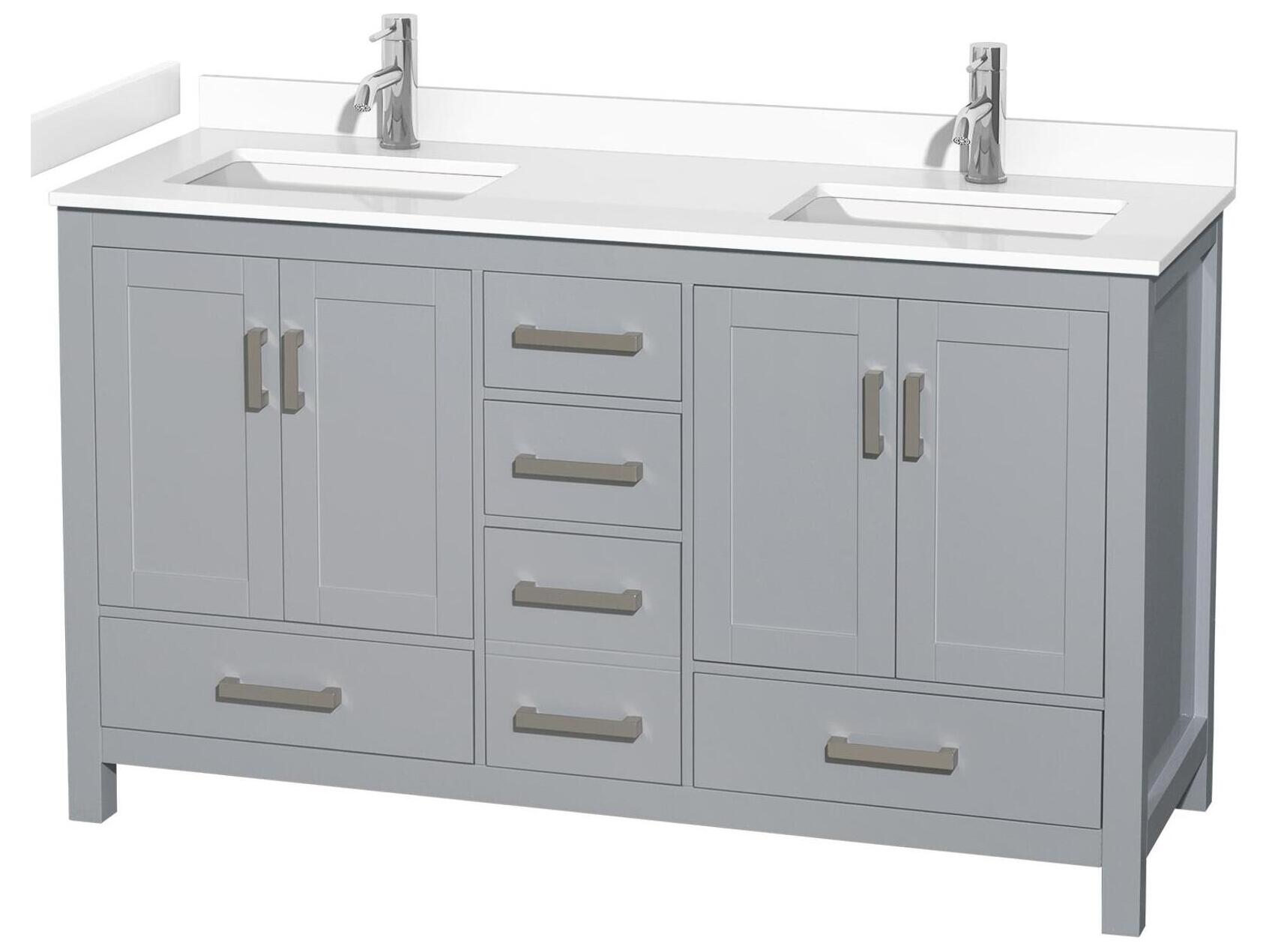Wyndham Collection Sheffield 60" Gray Vanity