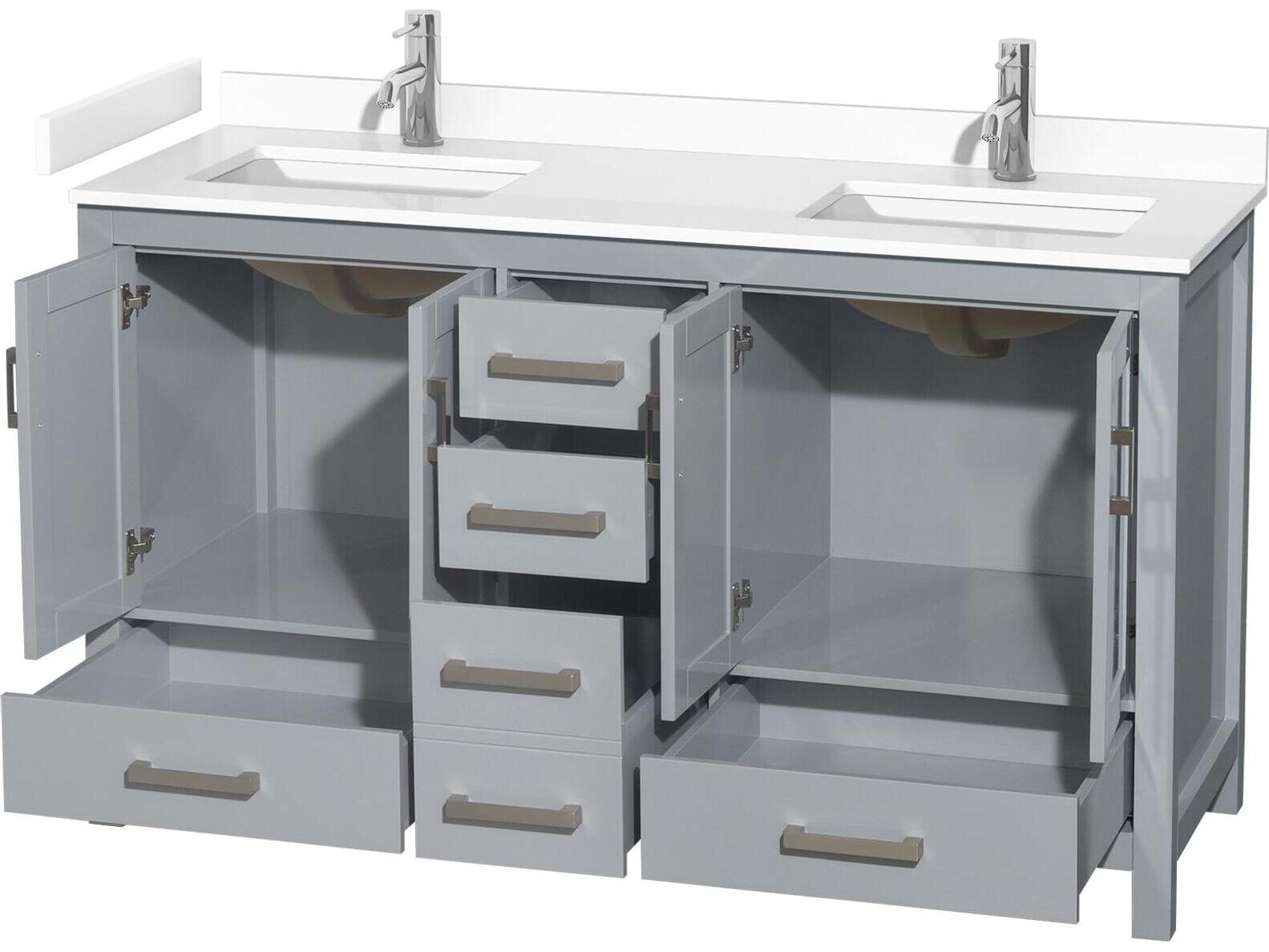 Wyndham Collection Sheffield 60" Gray Vanity