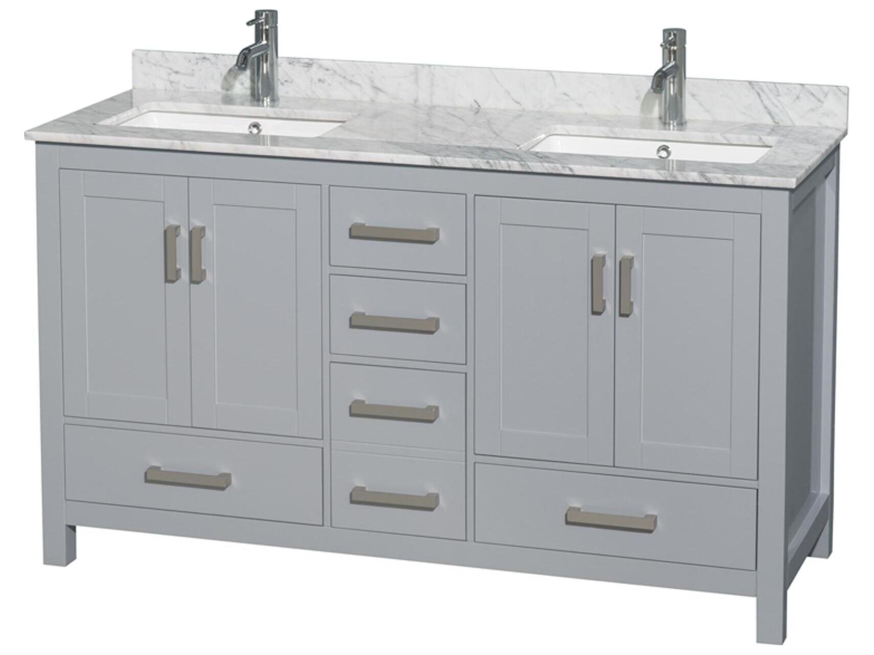 Wyndham Collection Sheffield 60" Gray Vanity