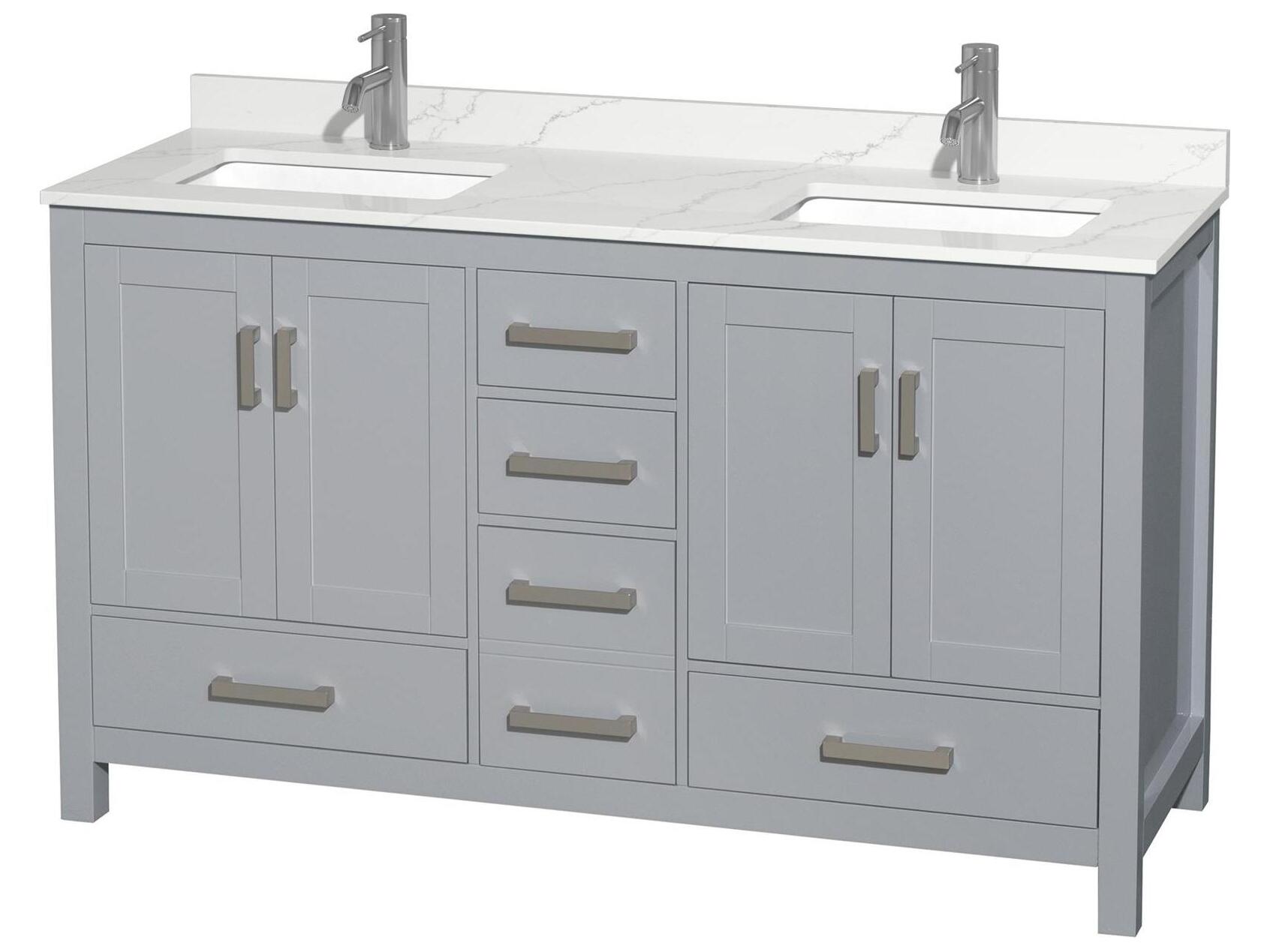 Wyndham Collection Sheffield 60" Gray Vanity