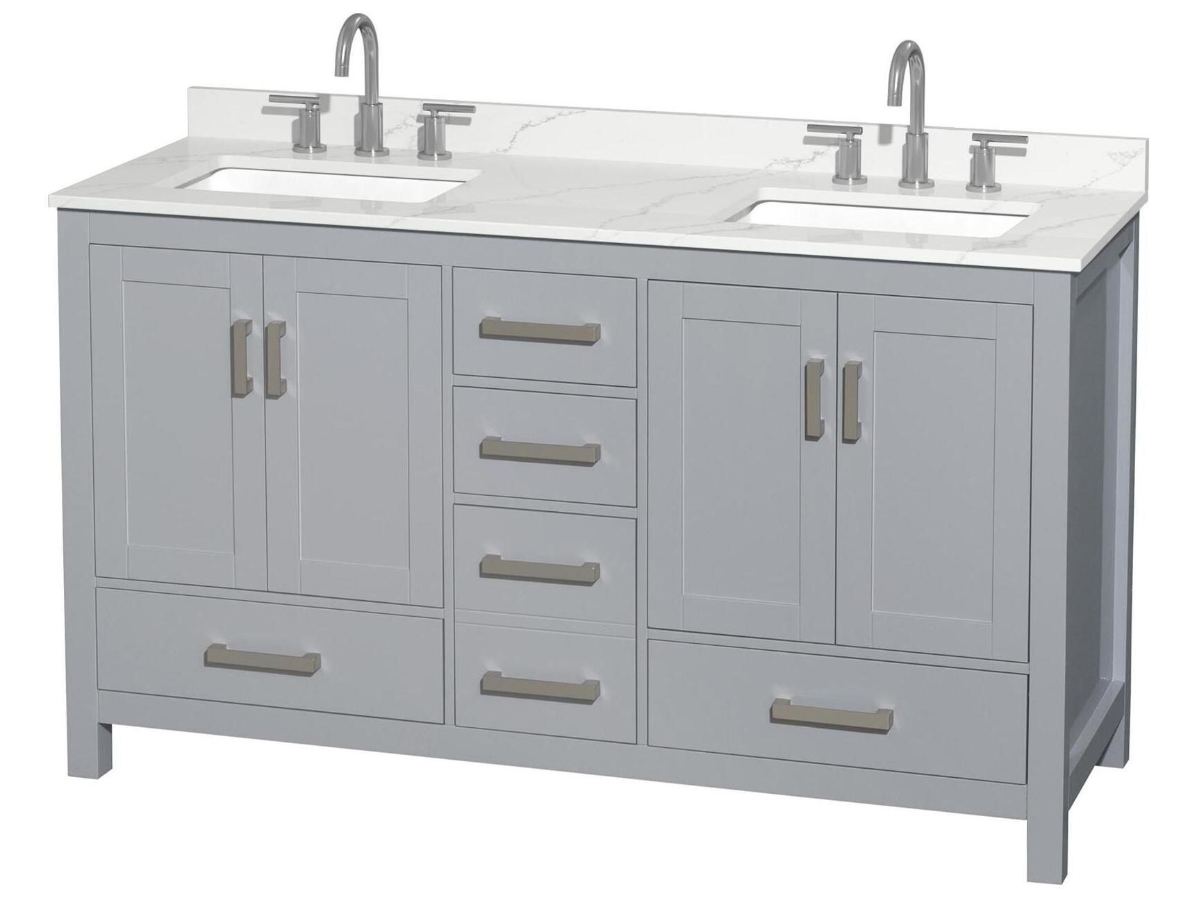 Wyndham Collection Sheffield 60" Gray Vanity