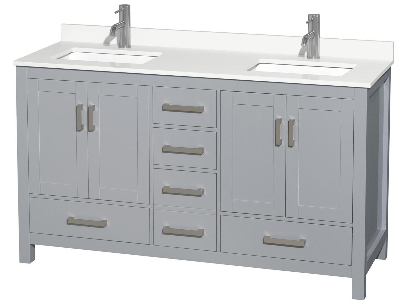 Wyndham Collection Sheffield 60" Gray Vanity
