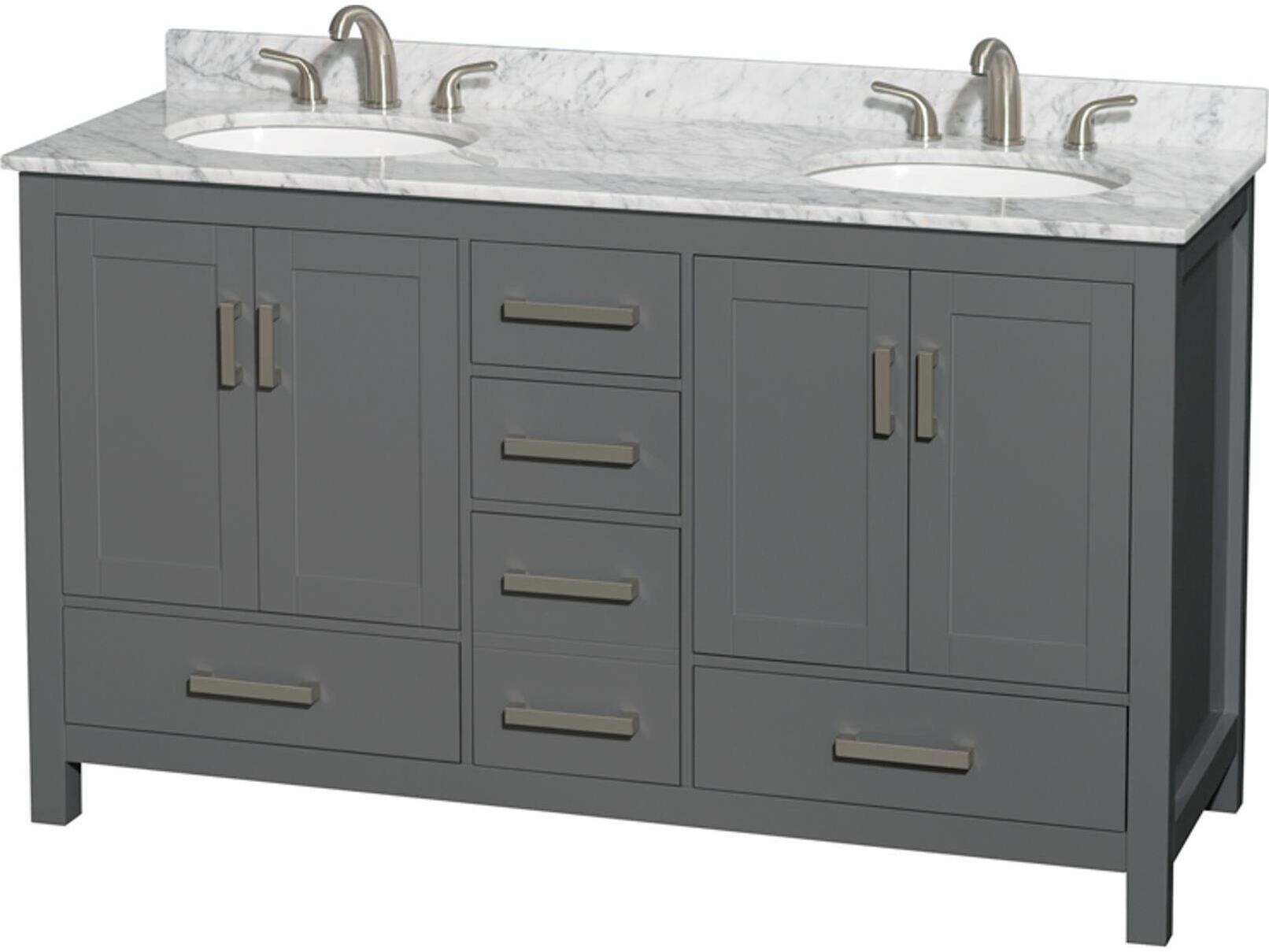 Wyndham Collection Sheffield 60" Dark Gray Vanity