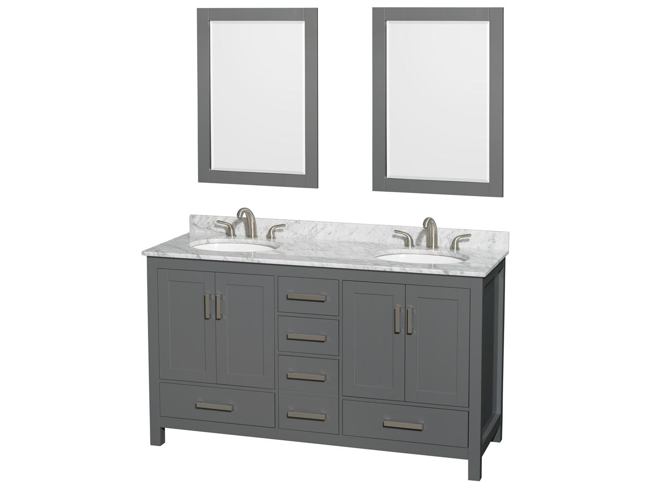 Wyndham Collection Sheffield 60" Dark Gray Vanity