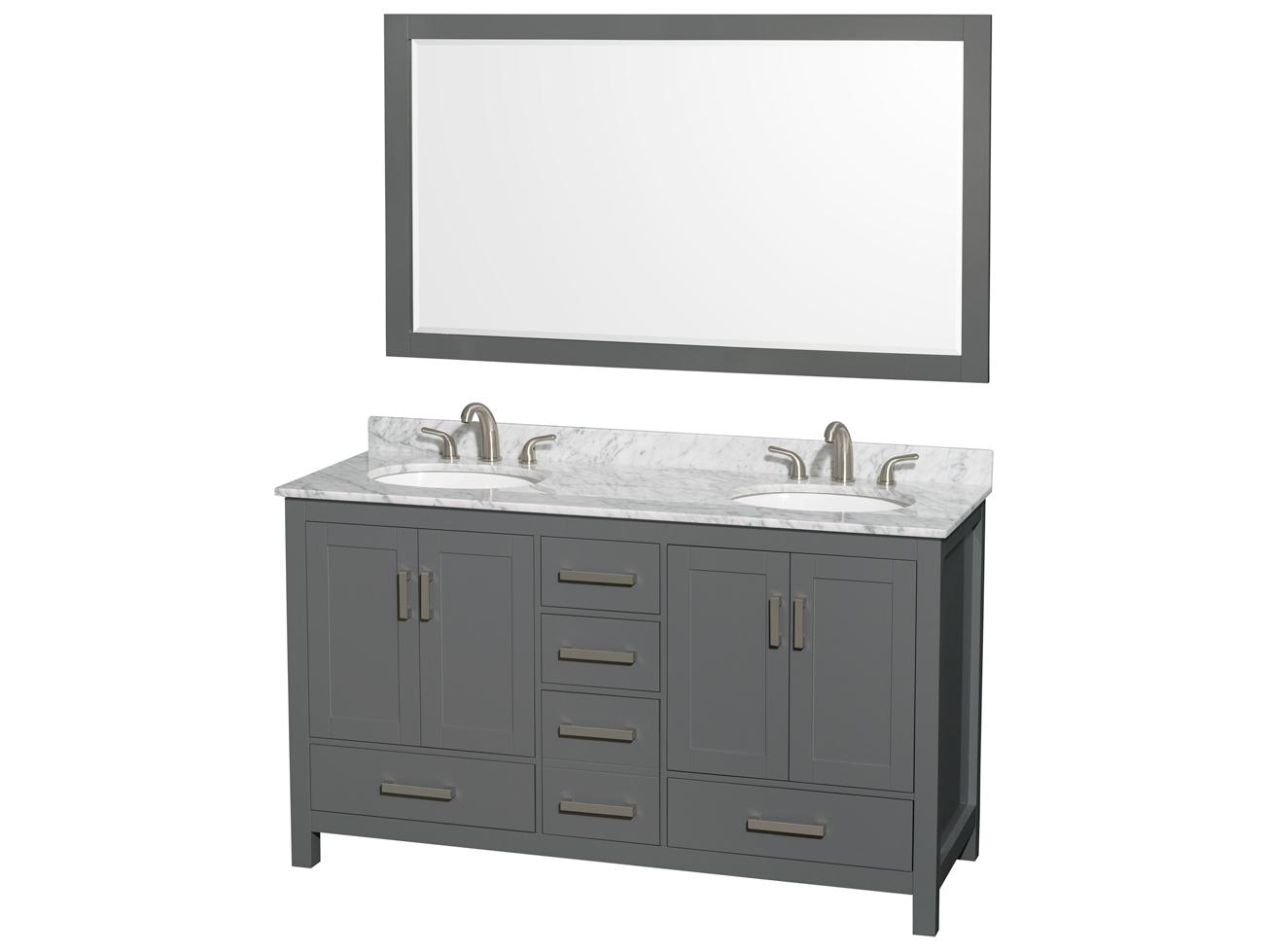Wyndham Collection Sheffield 60" Dark Gray Vanity