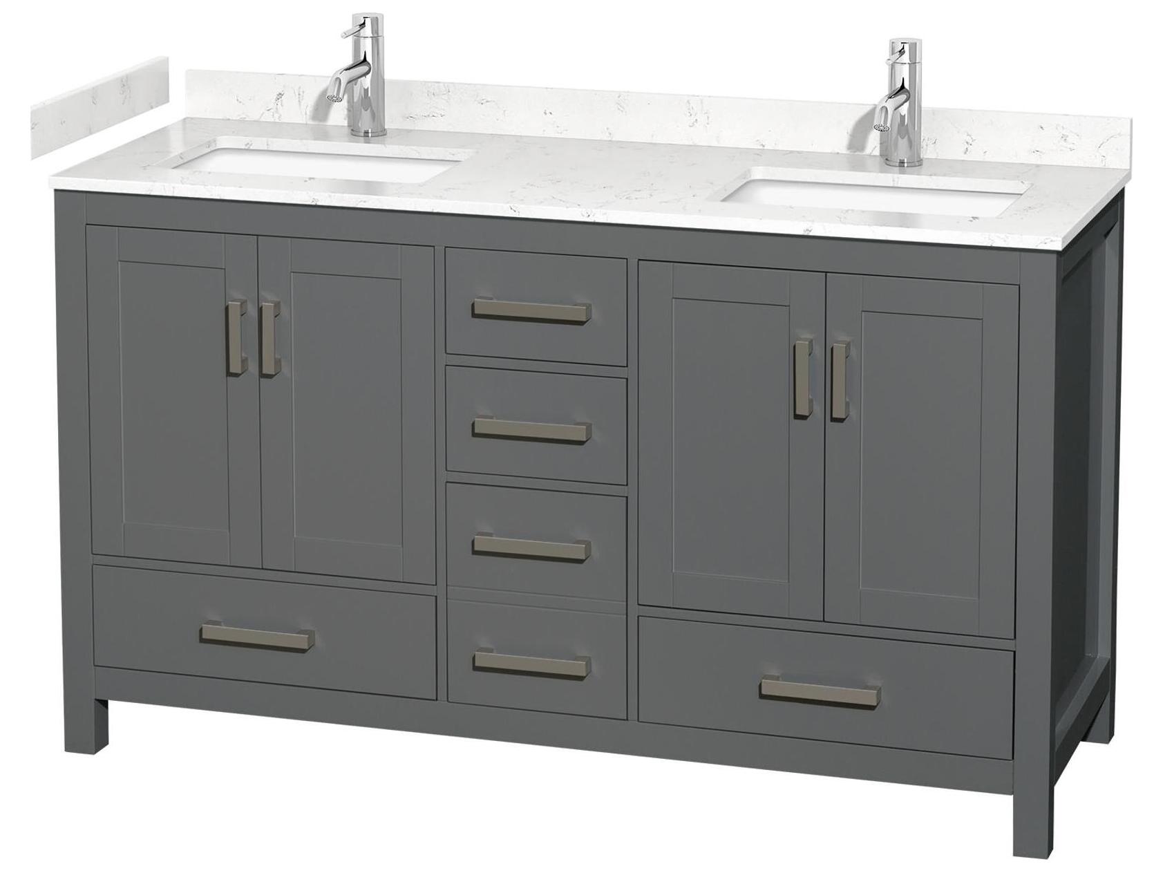 Wyndham Collection Sheffield 60" Dark Gray Vanity