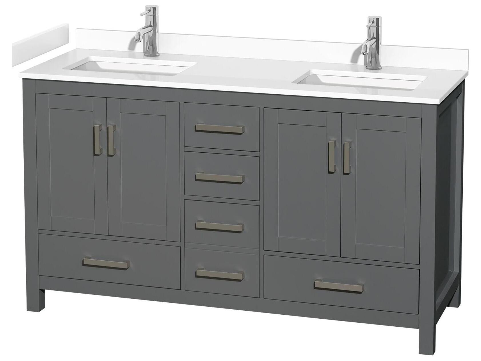 Wyndham Collection Sheffield 60" Dark Gray Vanity