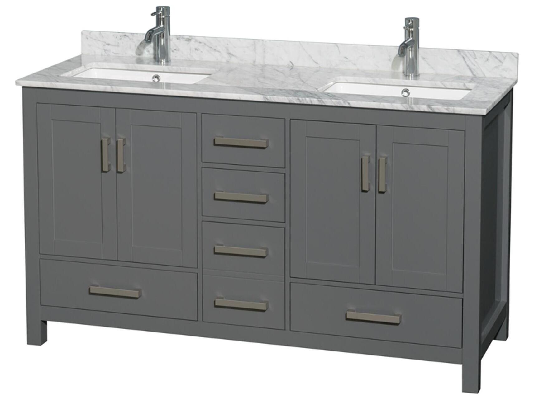 Wyndham Collection Sheffield 60" Dark Gray Vanity