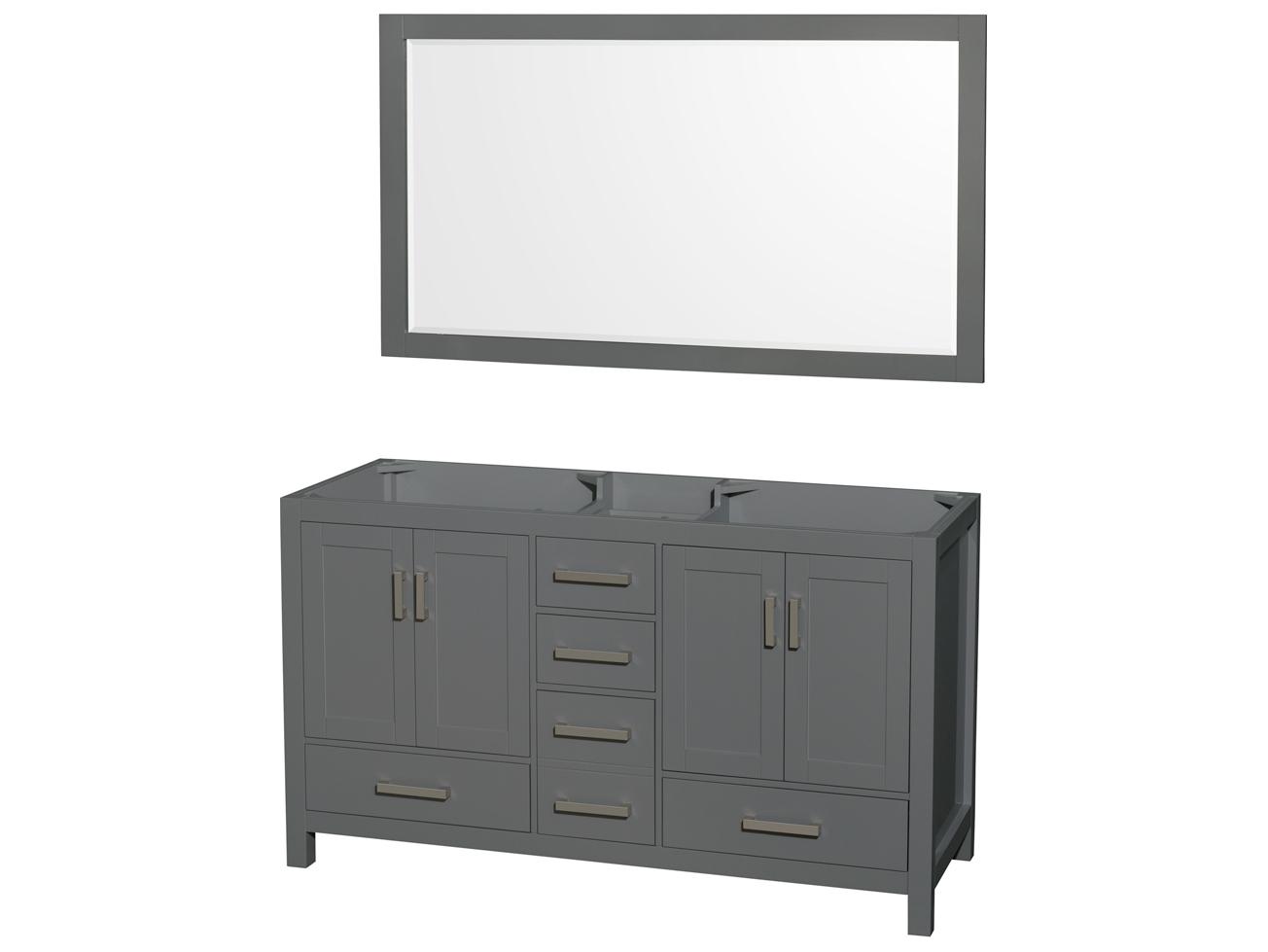 Wyndham Collection Sheffield 59" Dark Gray Vanity