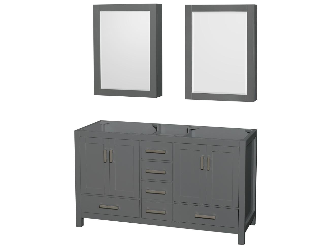 Wyndham Collection Sheffield 59" Dark Gray Vanity