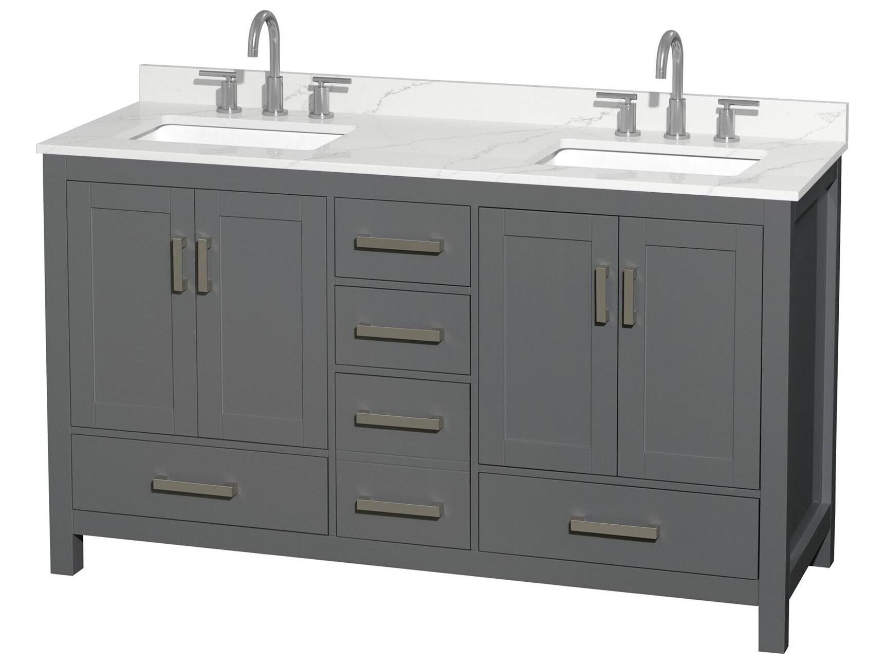 Wyndham Collection Sheffield 60" Dark Gray Vanity