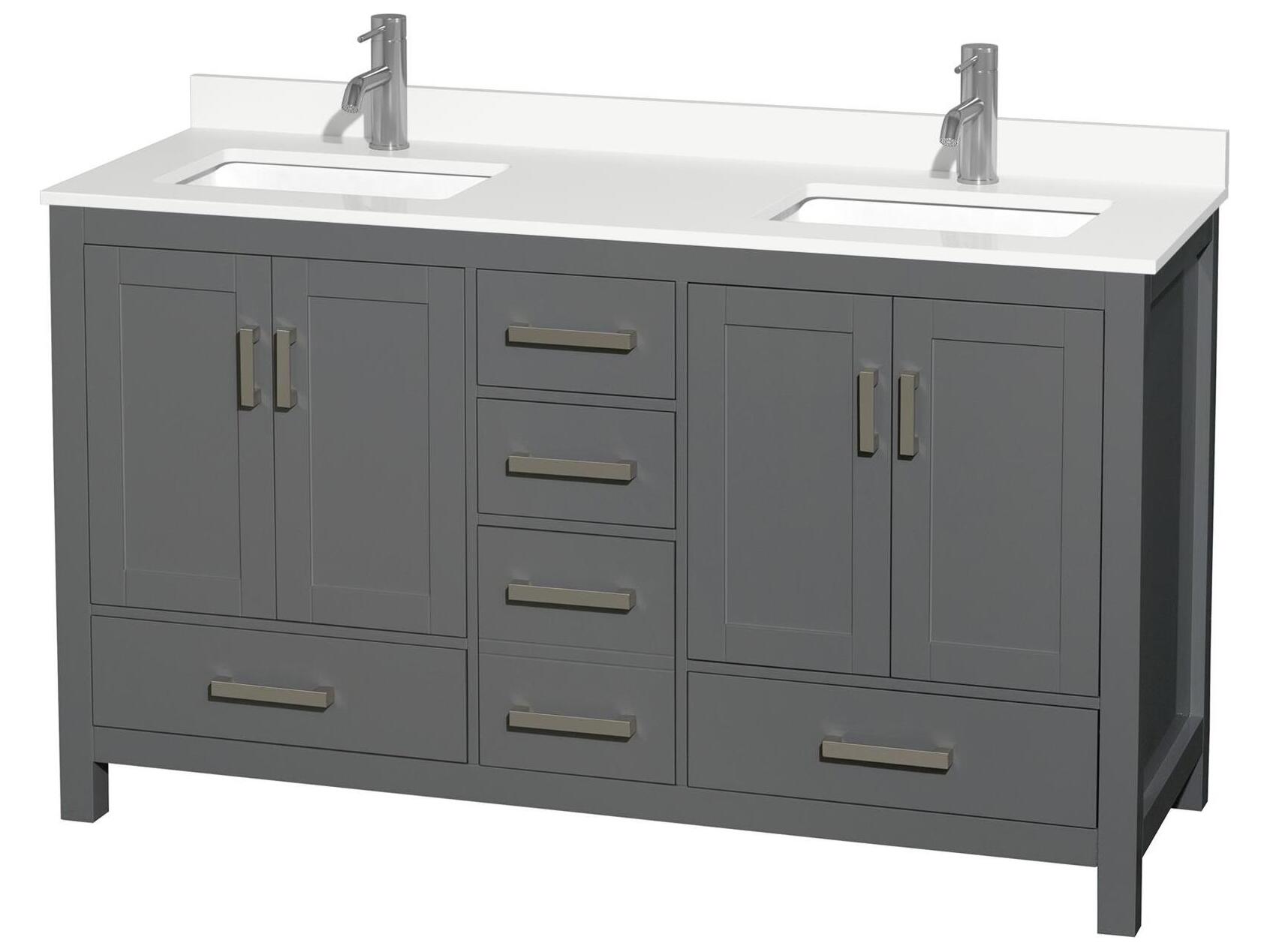 Wyndham Collection Sheffield 60" Dark Gray Vanity